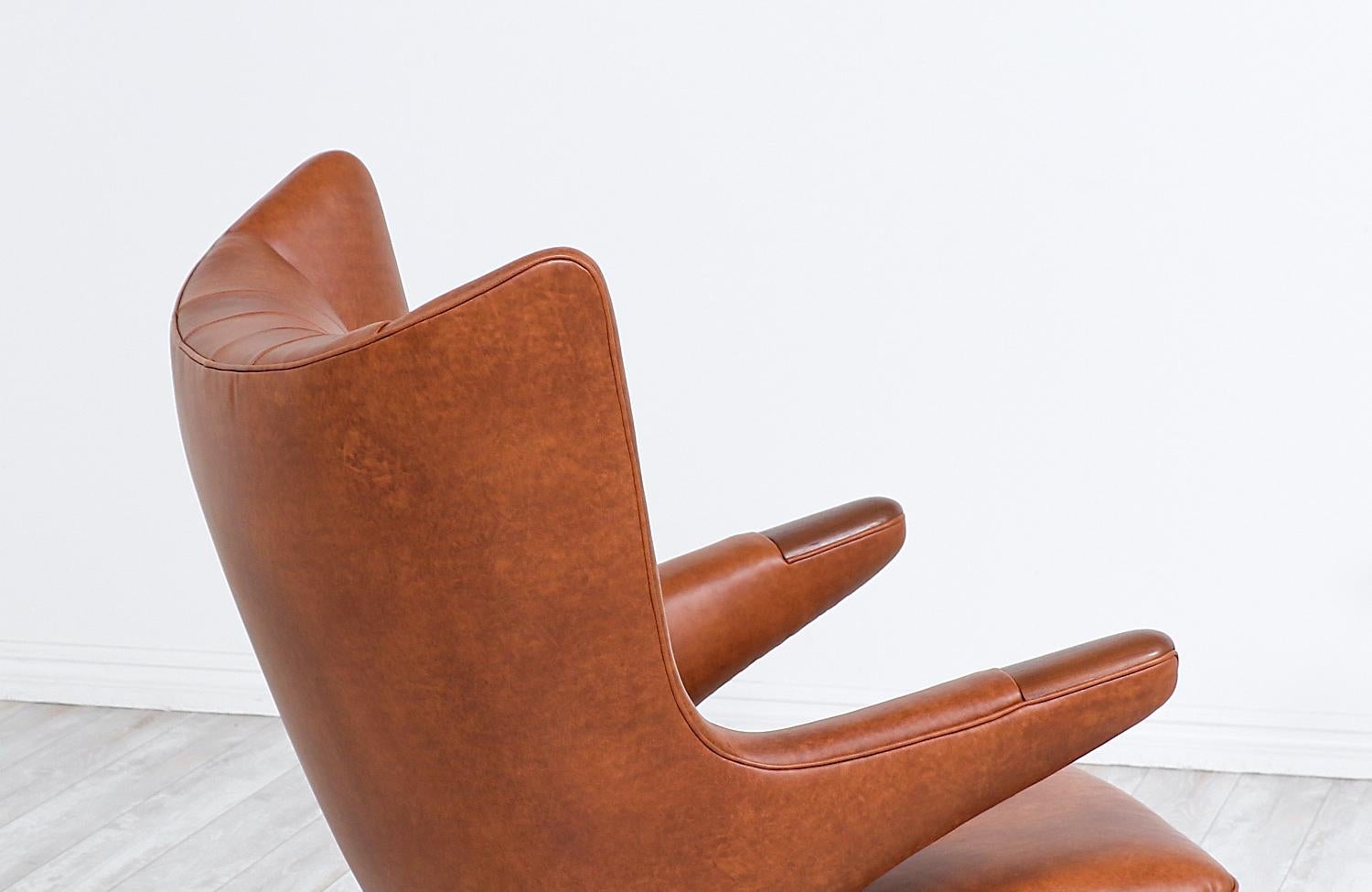 Hans J. Wegner Cognac Leather “Papa Bear” Chair with Ottoman for A.P. Stolen 4