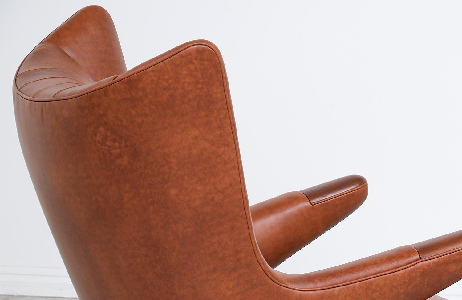 Hans J. Wegner Cognac Leather “Papa Bear” Chair with Ottoman for A.P. Stolen 5
