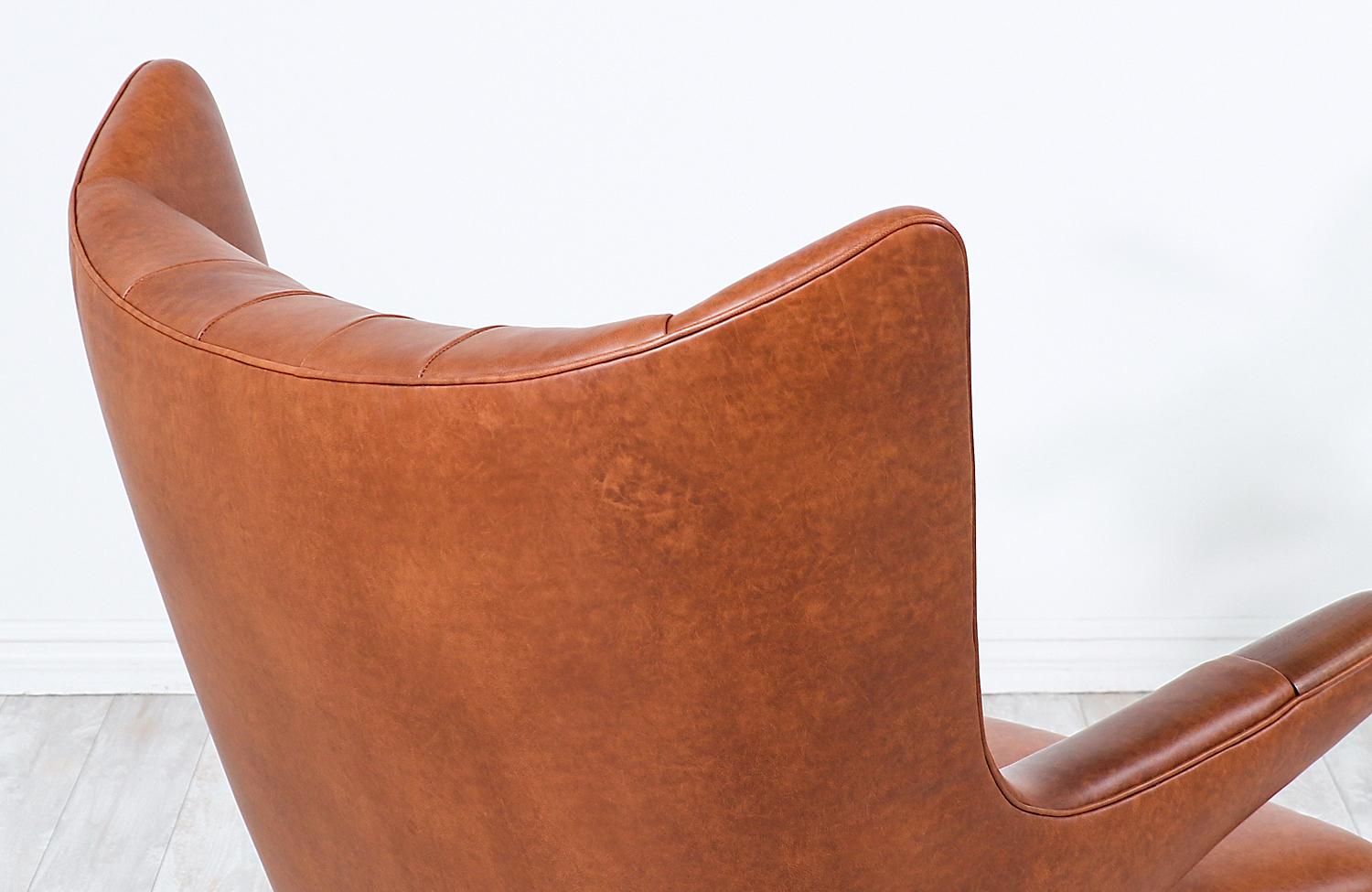 Hans J. Wegner Cognac Leather “Papa Bear” Chair with Ottoman for A.P. Stolen 6