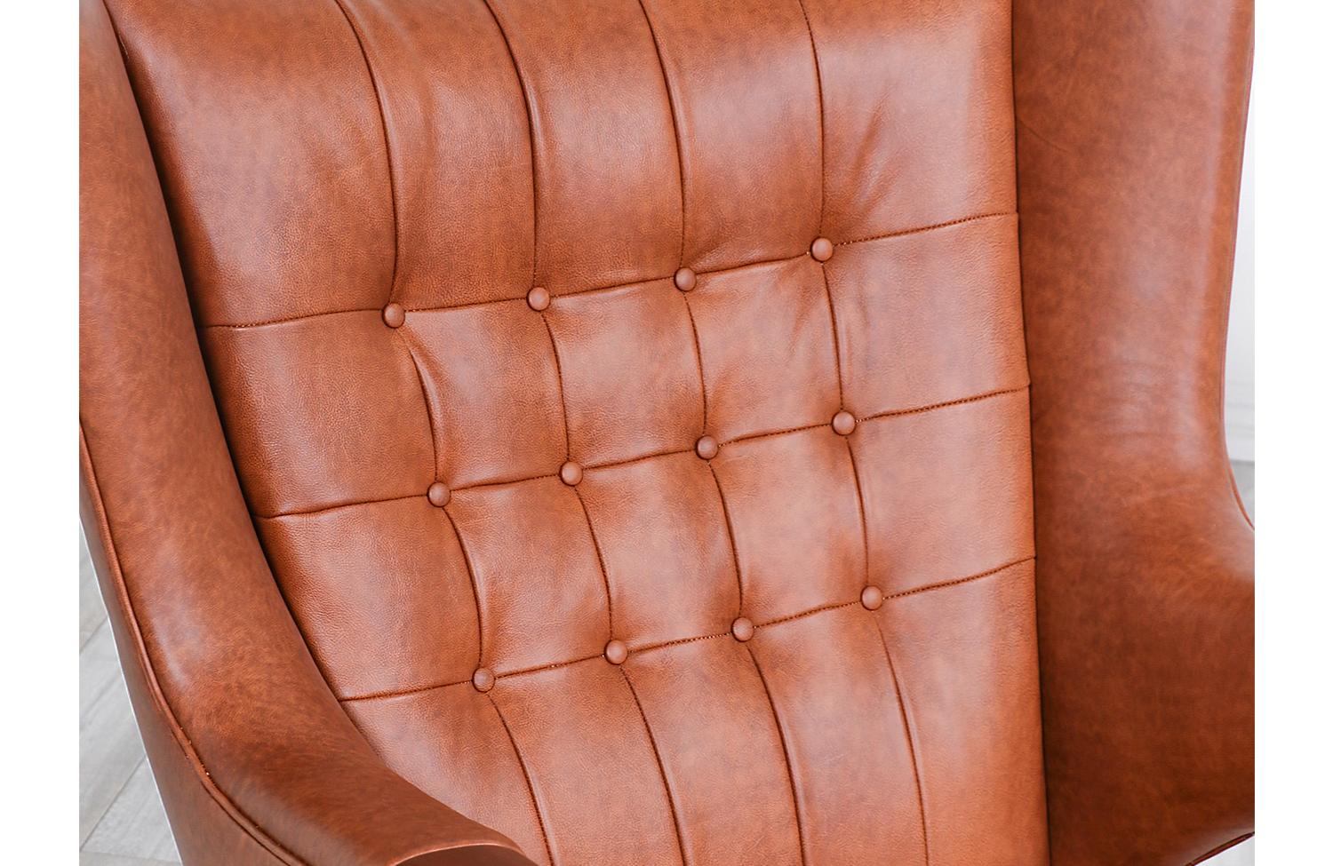 Hans J. Wegner Cognac Leather “Papa Bear” Chair with Ottoman for A.P. Stolen 10