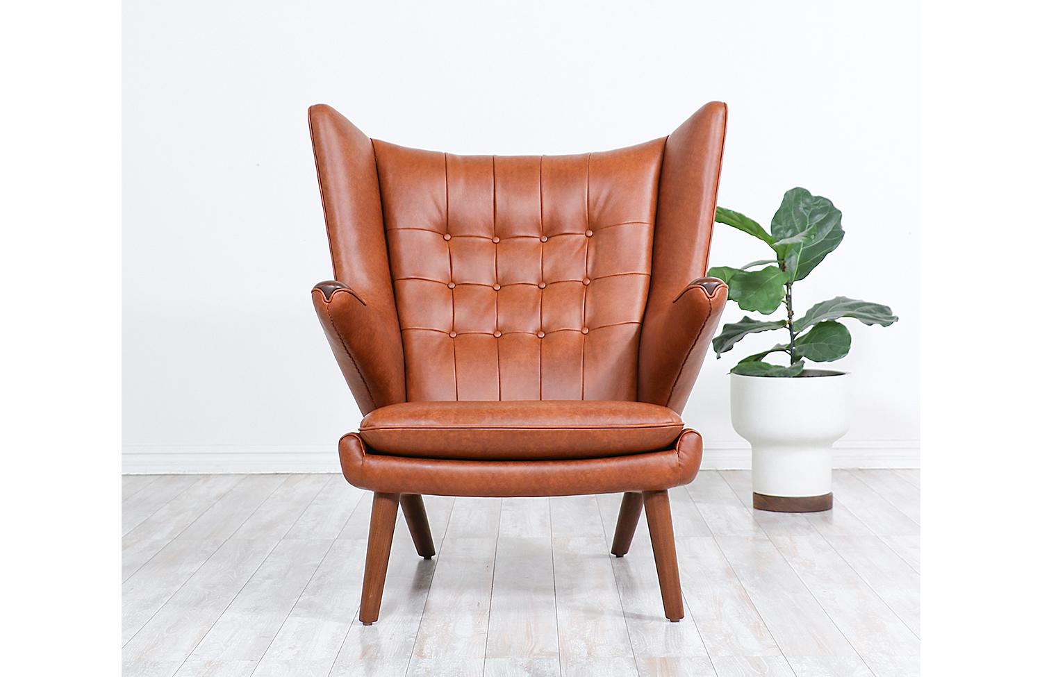 Hans J. Wegner Cognac Leather “Papa Bear” Chair with Ottoman for A.P. Stolen 11