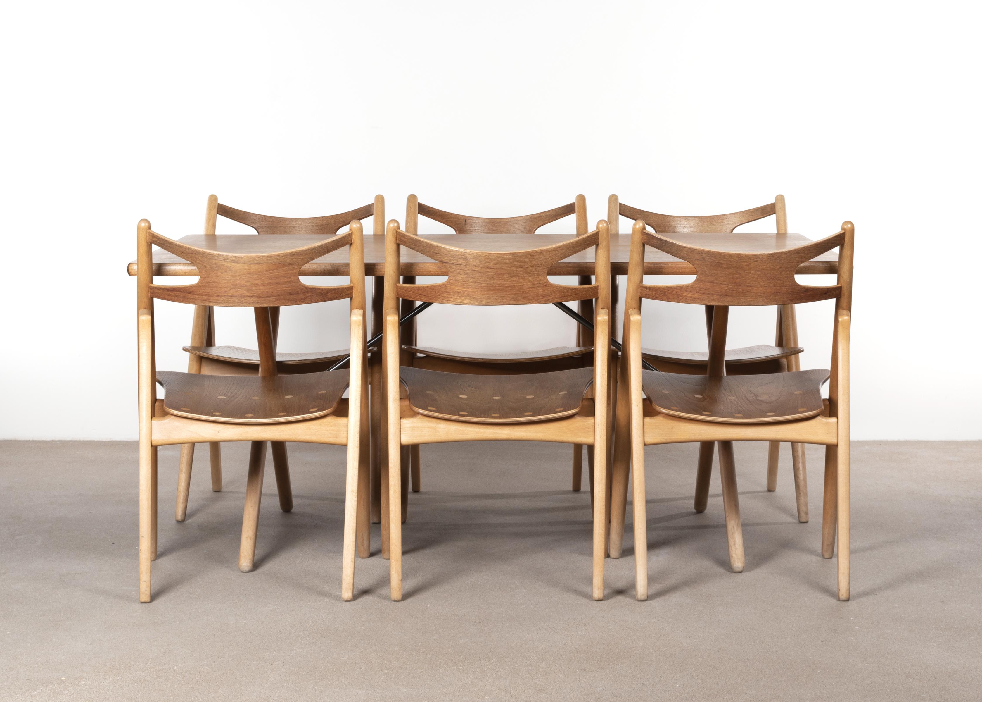 Mid-20th Century Hans J. Wegner cross-leg table AT303 for Andreas Tuck, Denmark, 1966