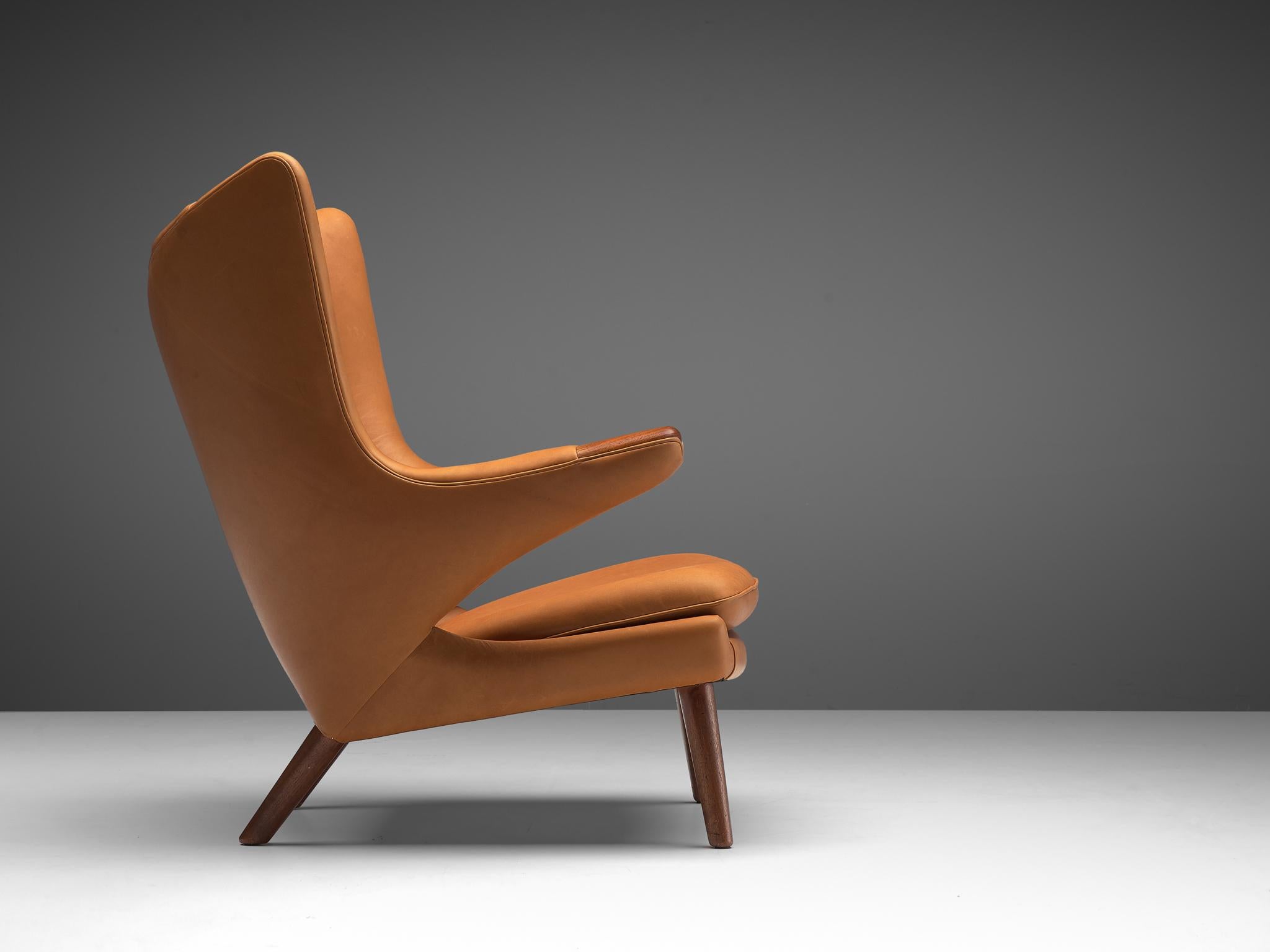 Leather Hans J. Wegner Customized 'Papa Bear' Chair