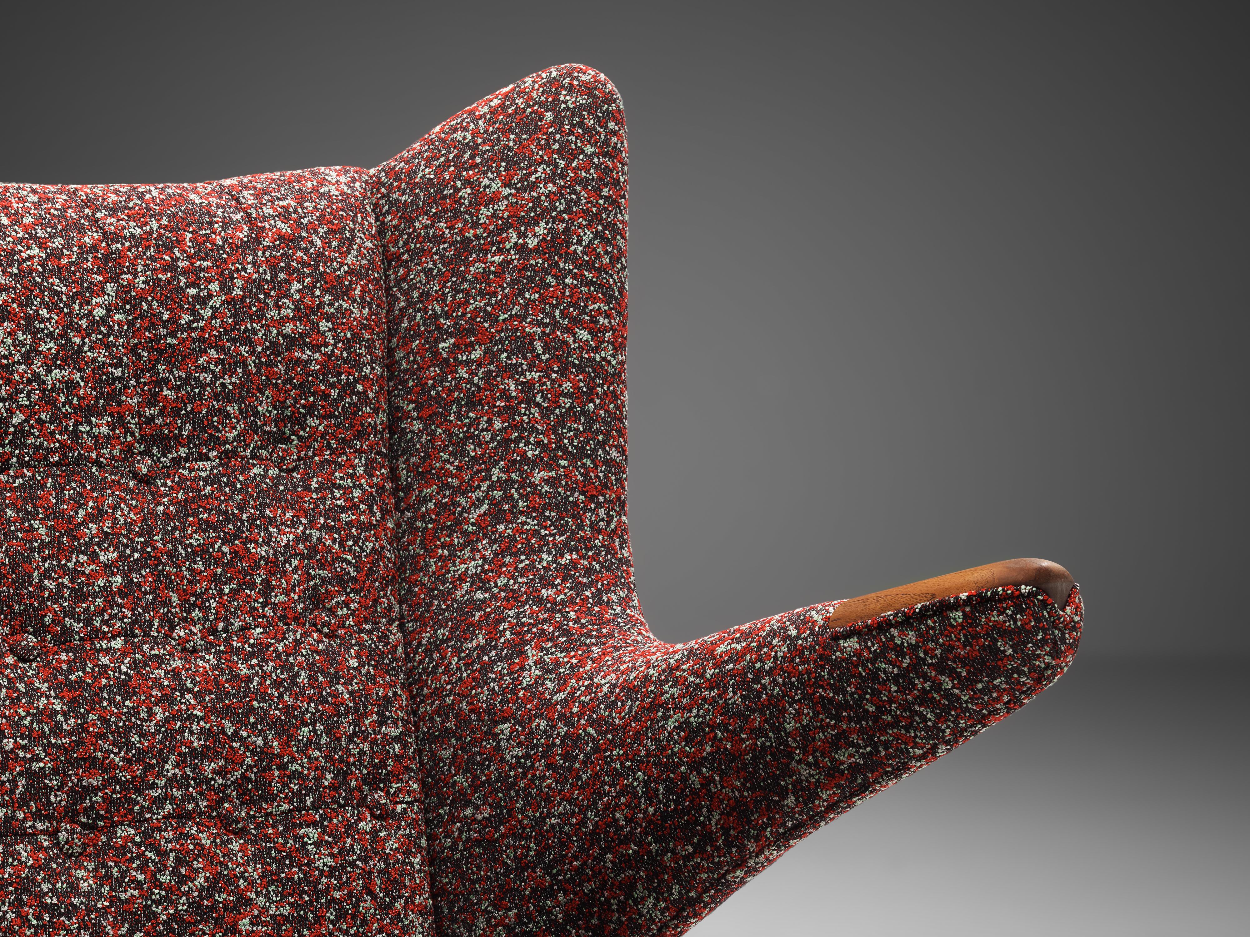 Scandinavian Modern Hans J. Wegner Customized 'Papa Bear' Lounge Chair Upholstered in Raf Simons