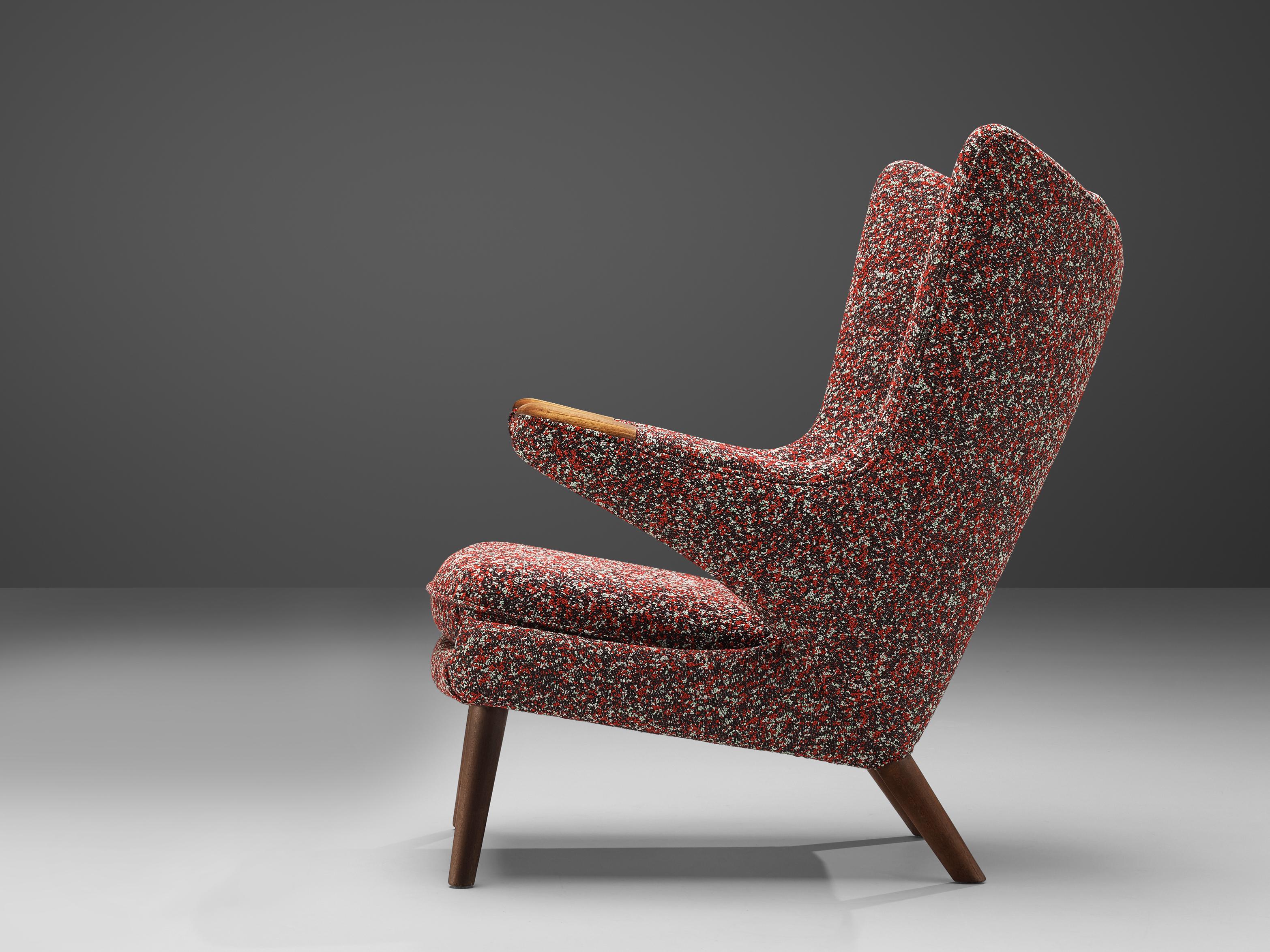 20th Century Hans J. Wegner Customized 'Papa Bear' Lounge Chair Upholstered in Raf Simons