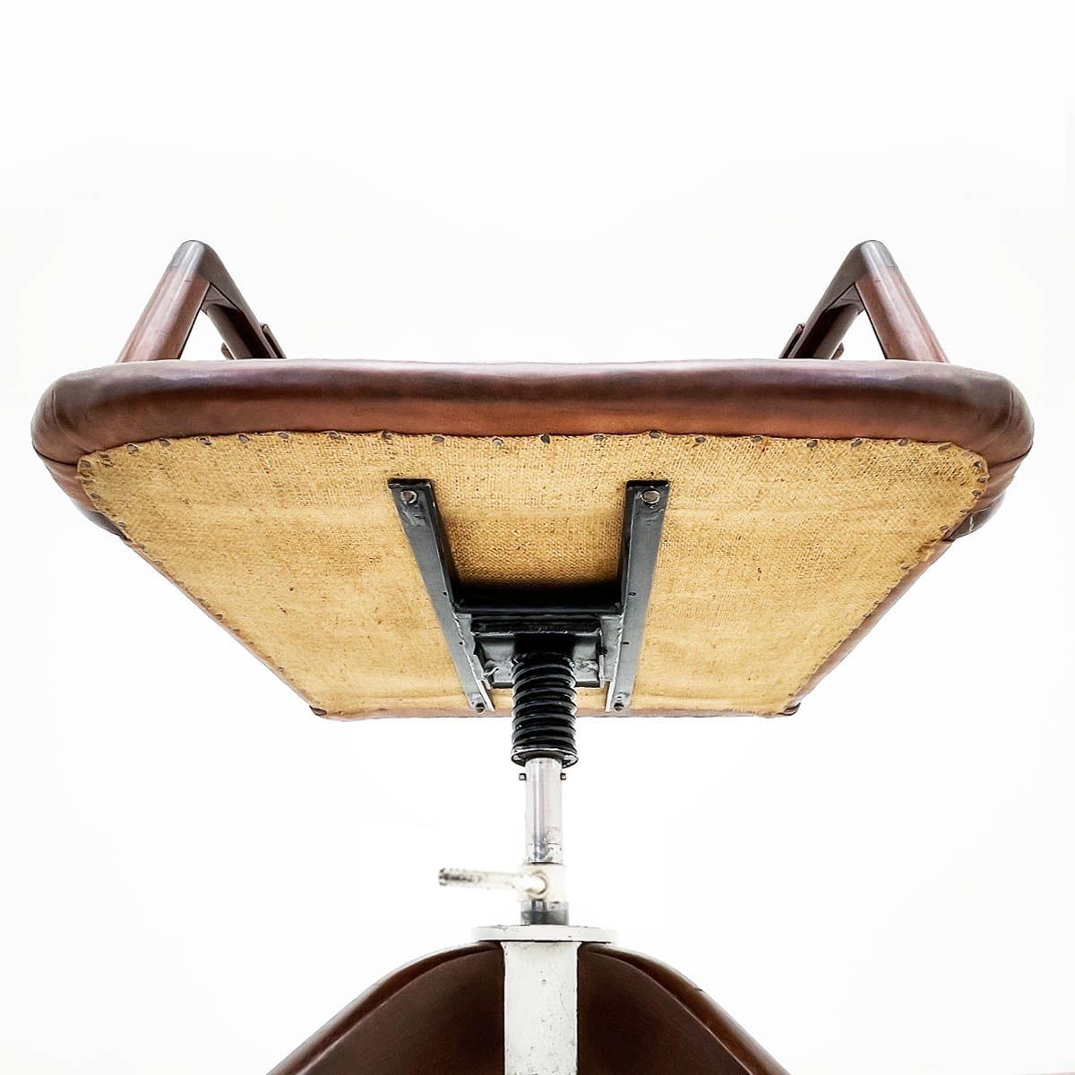 Hans J. Wegner Danish 1940s Leather and Oak Model A721 Executive Chair 7