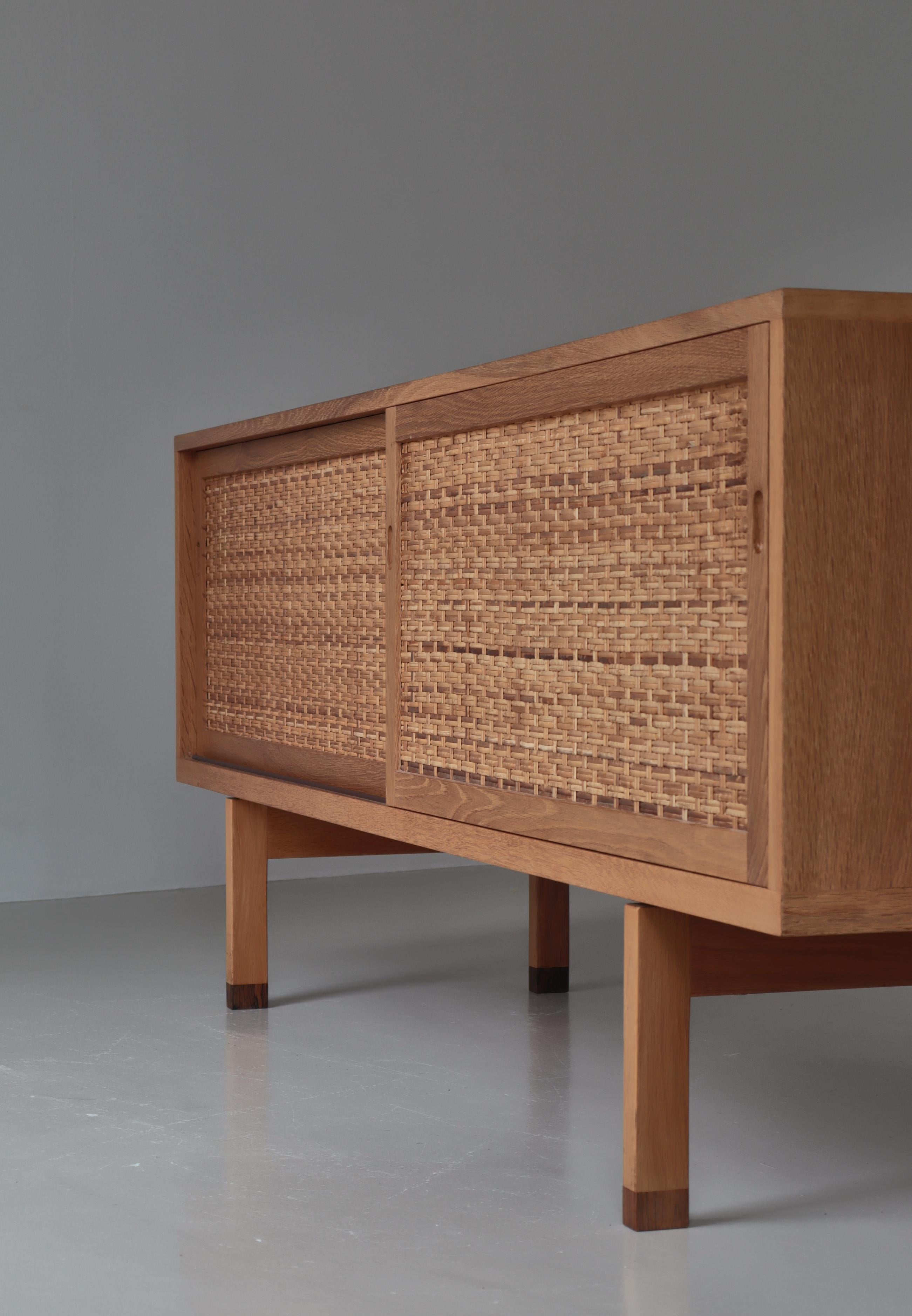 Hans J. Wegner Danish Modern Sideboard in Oak and Rattan Model 