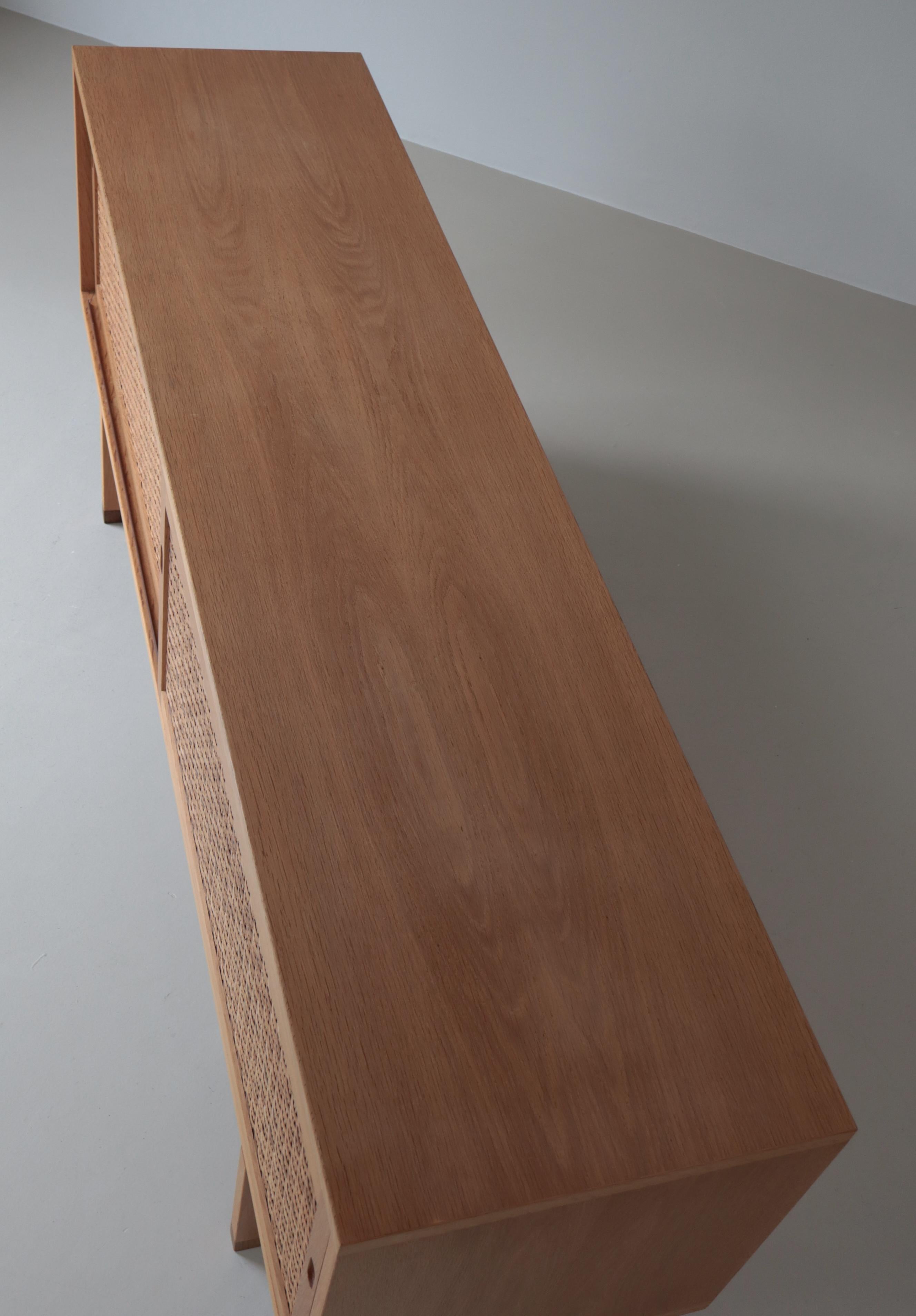 Hans J. Wegner Danish Modern Sideboard in Oak and Rattan Model 