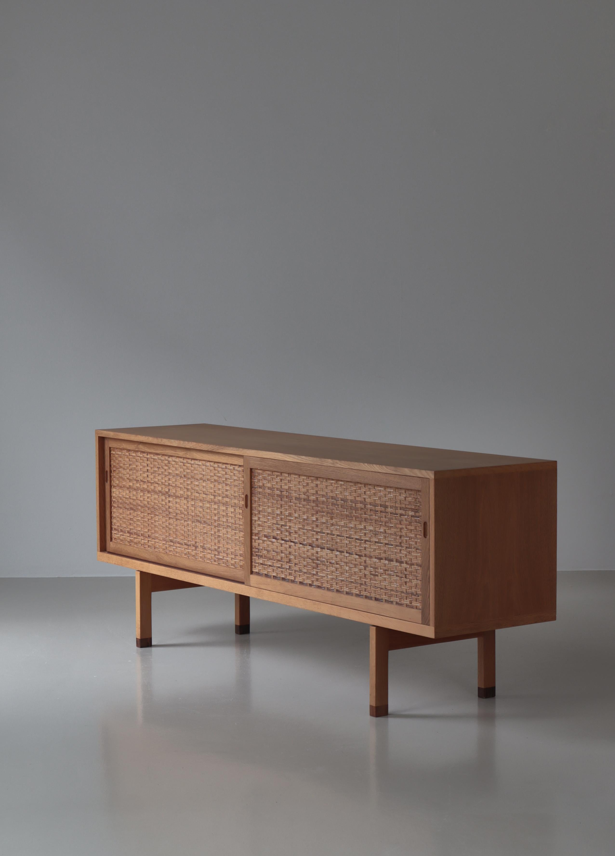 Hans J. Wegner Danish Modern Sideboard in Oak and Rattan Model 