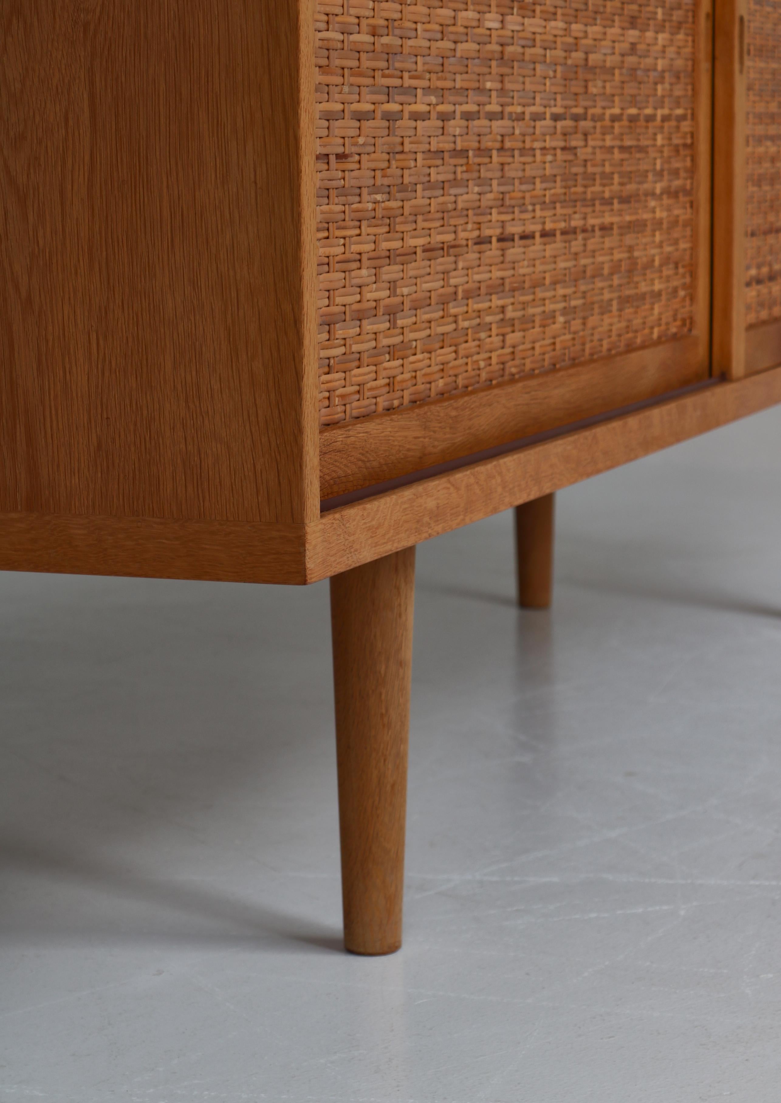 Hans J. Wegner Danish Modern Sideboard in Oak and Rattan Model 