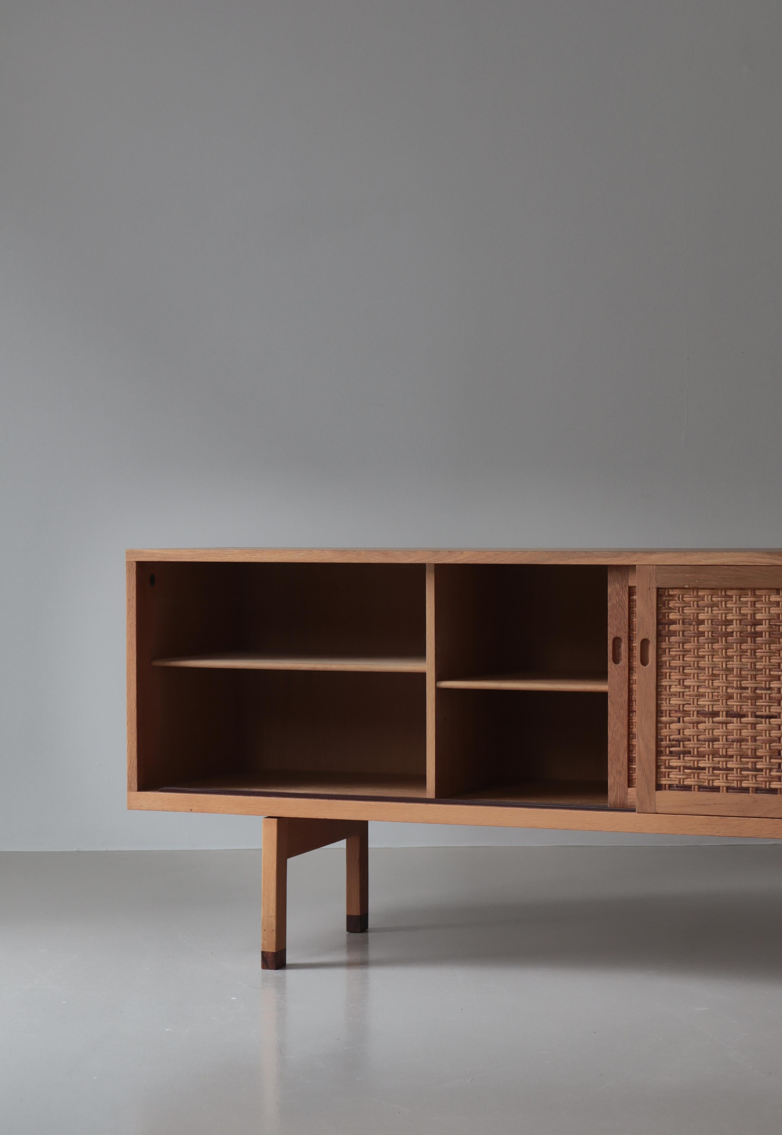 Hans J. Wegner Danish Modern Sideboard in Oak and Rattan Model 