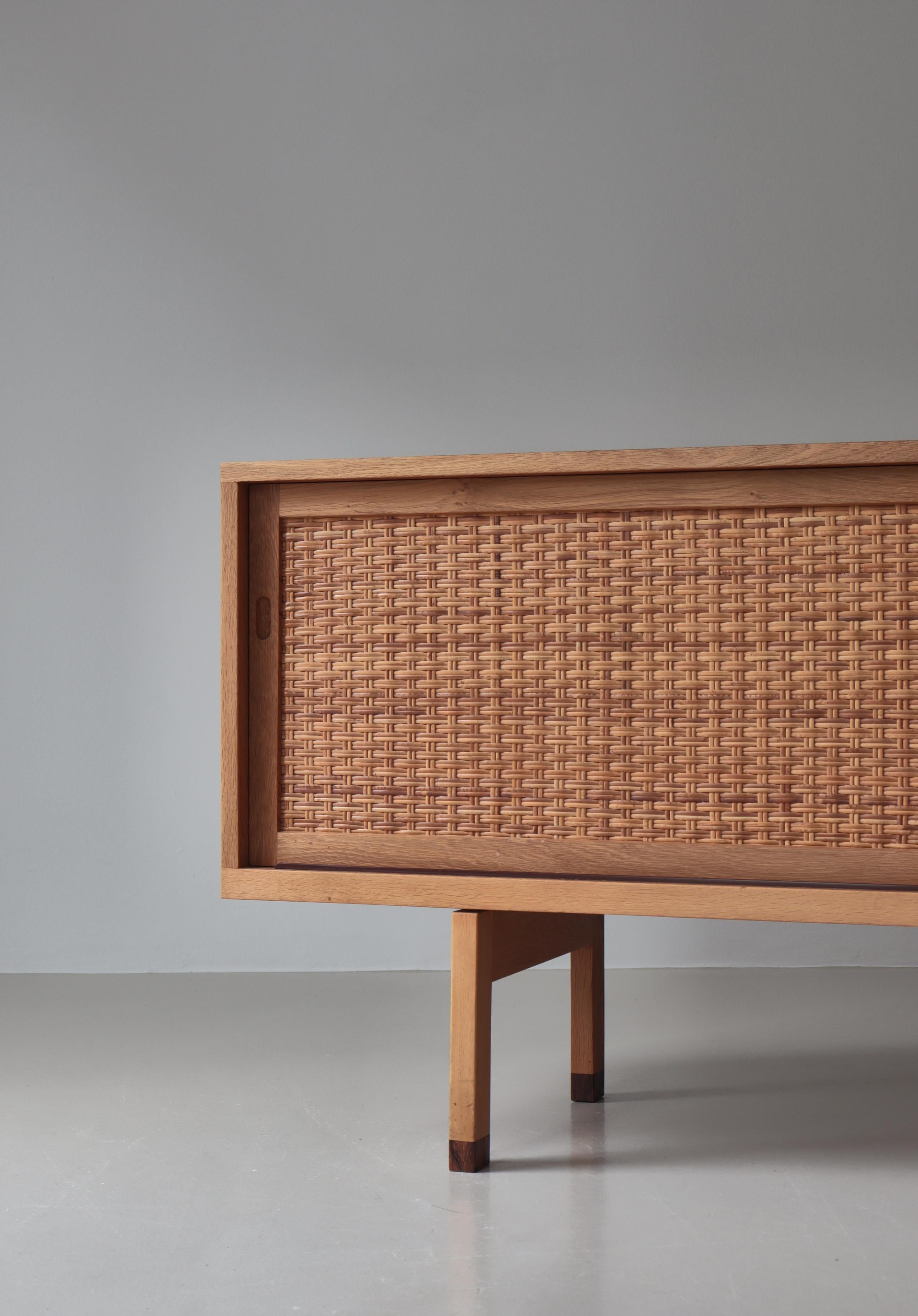 Hans J. Wegner Danish Modern Sideboard in Oak and Rattan Model 