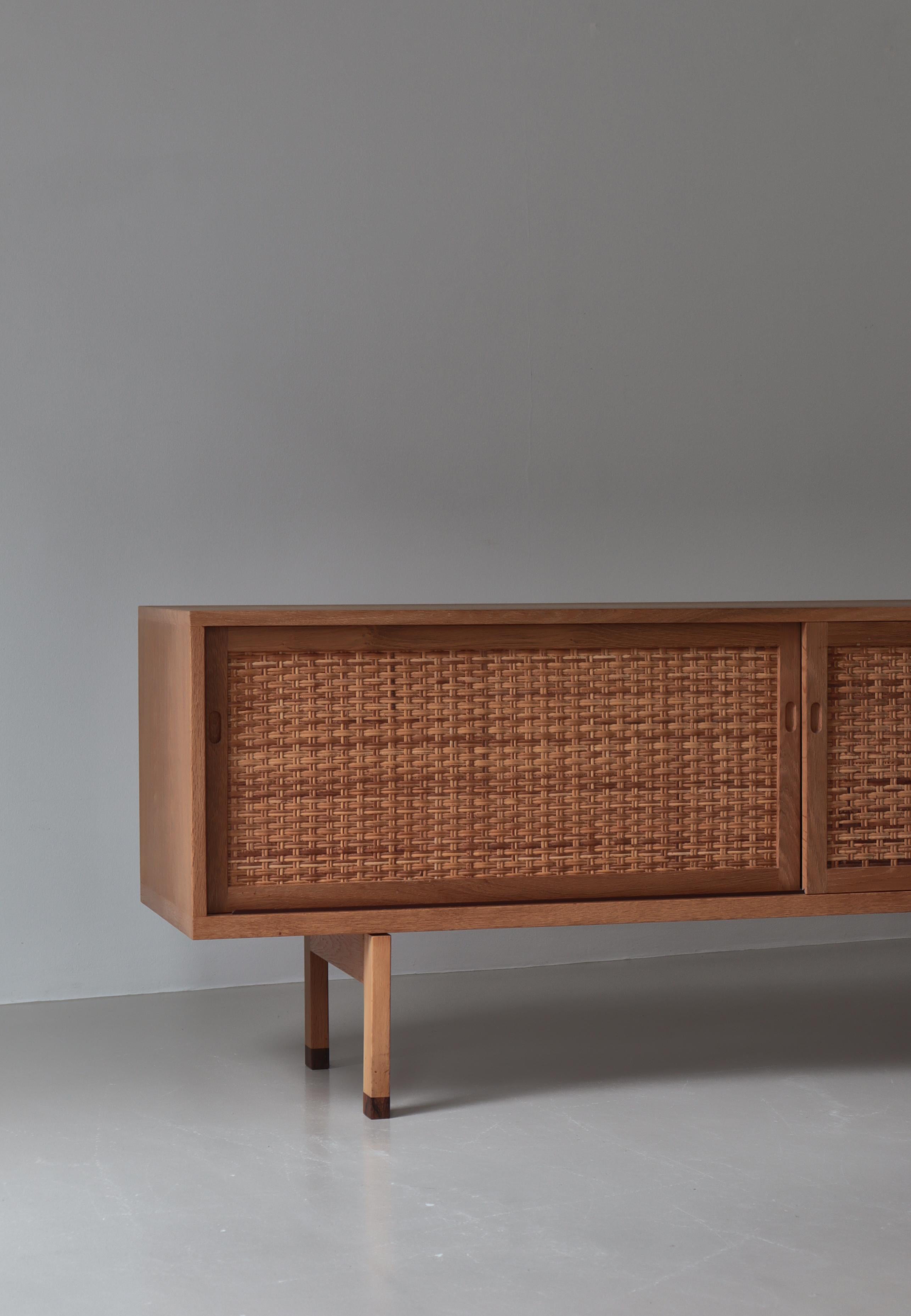 Hans J. Wegner Danish Modern Sideboard in Oak and Rattan Model 