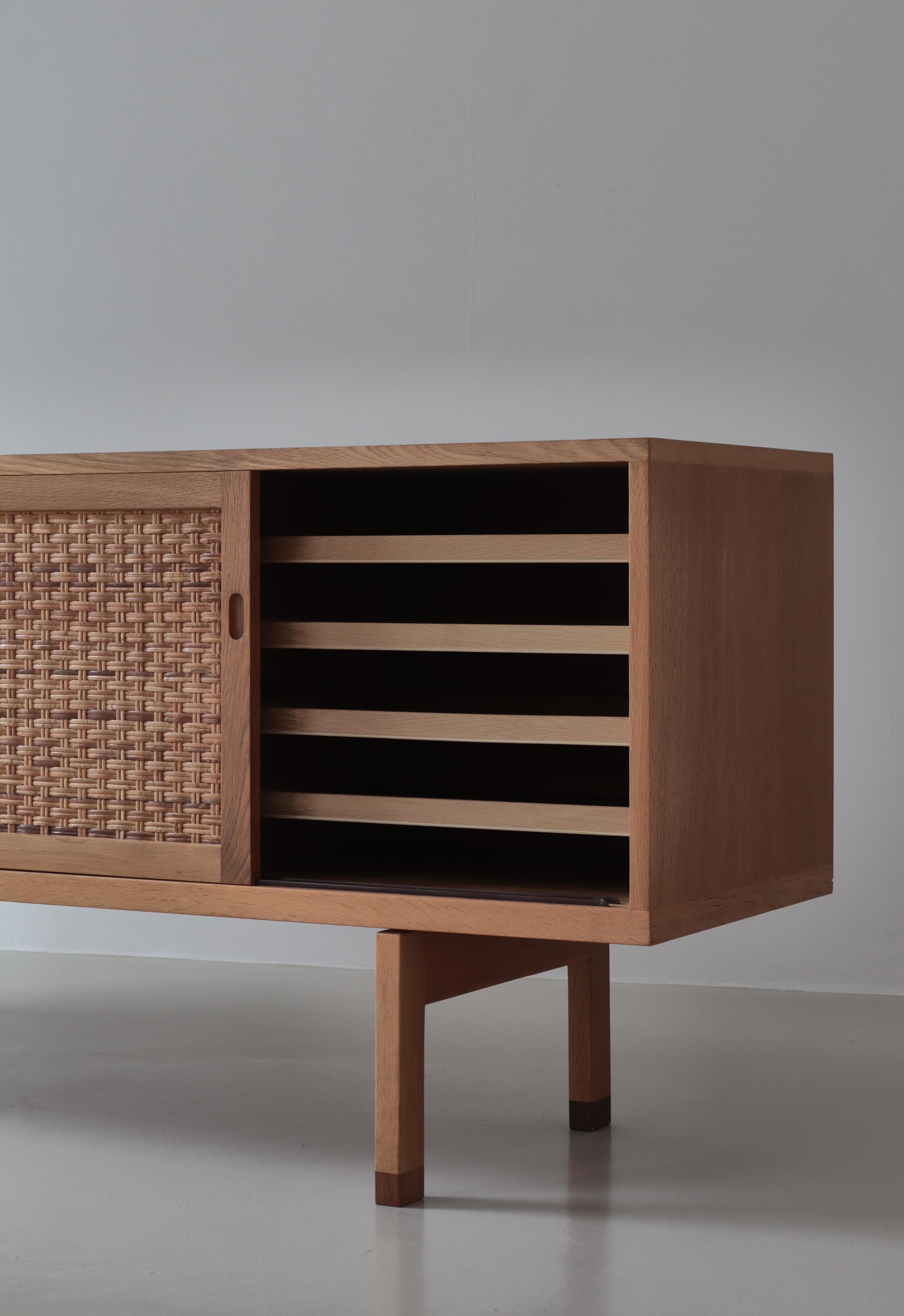 Hans J. Wegner Danish Modern Sideboard in Oak and Rattan Model 