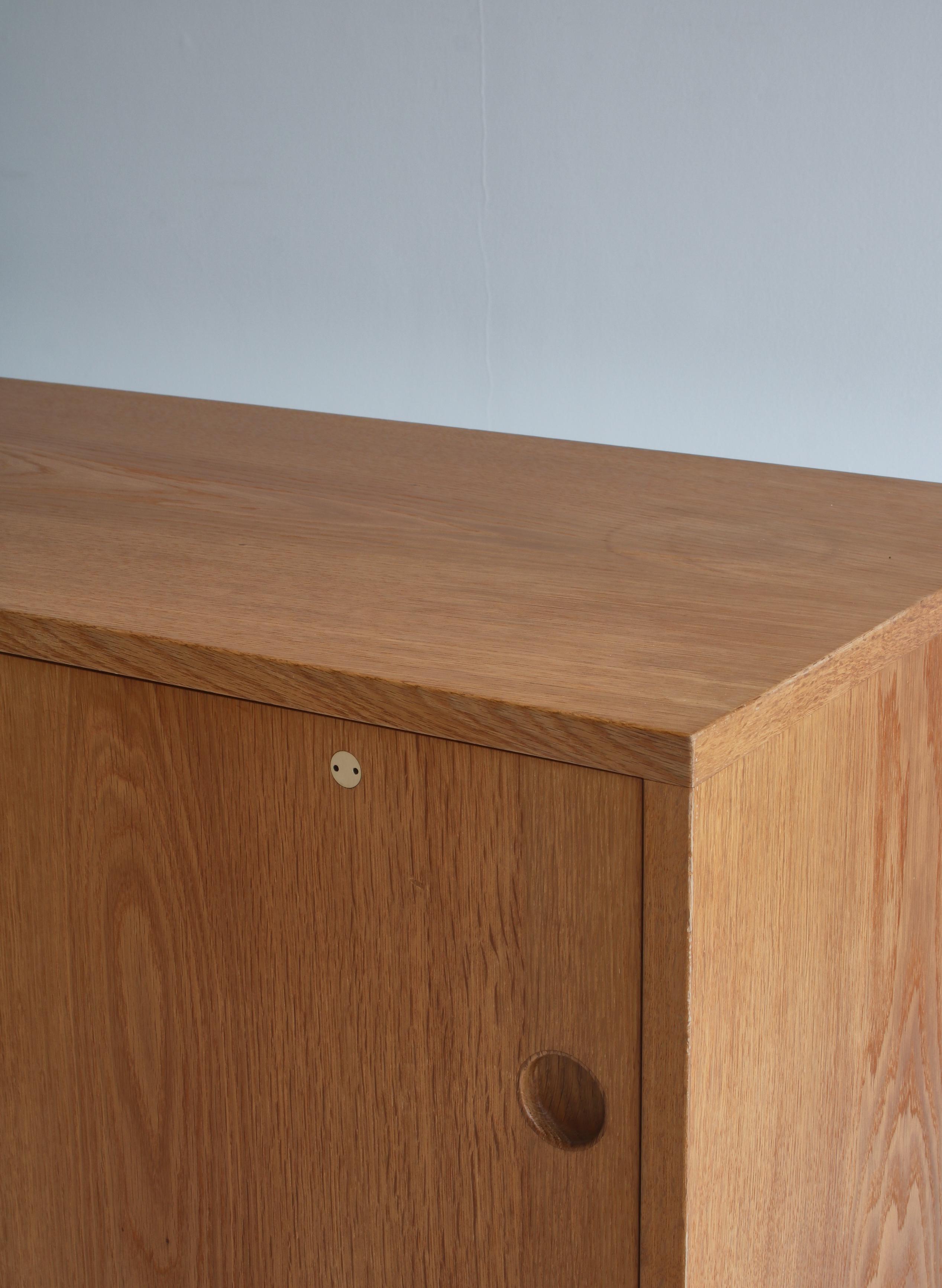 Brass Hans J. Wegner Danish Modern Sideboard in Oak Model 