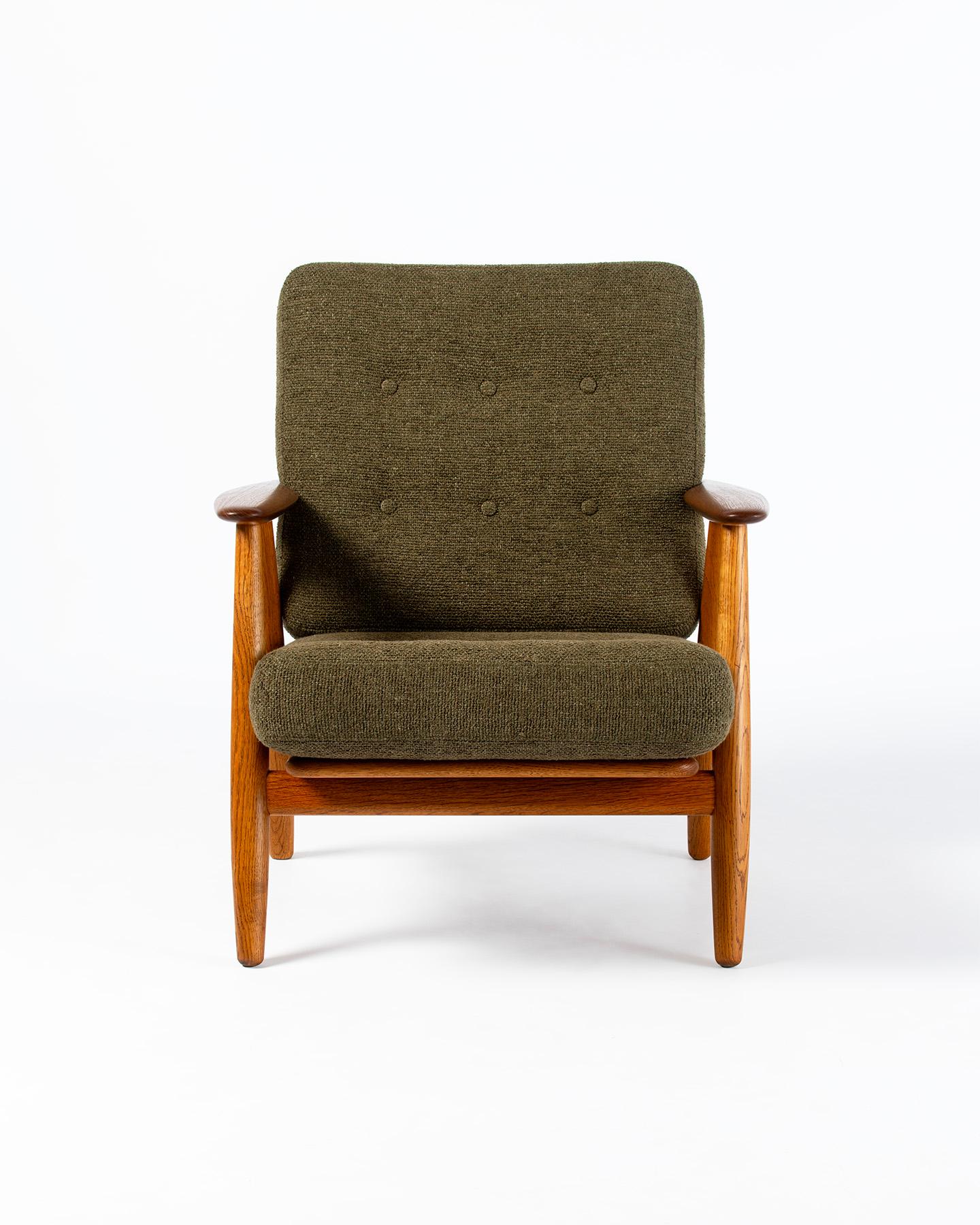 Scandinave moderne Hans J. Wegner Chaise cigares en chêne et teck danois années 1950 en vente