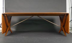 Hans J Wegner, Danish Teak & Oak Drop-Leaf Dining Table by Andreas Tuck, 1950s