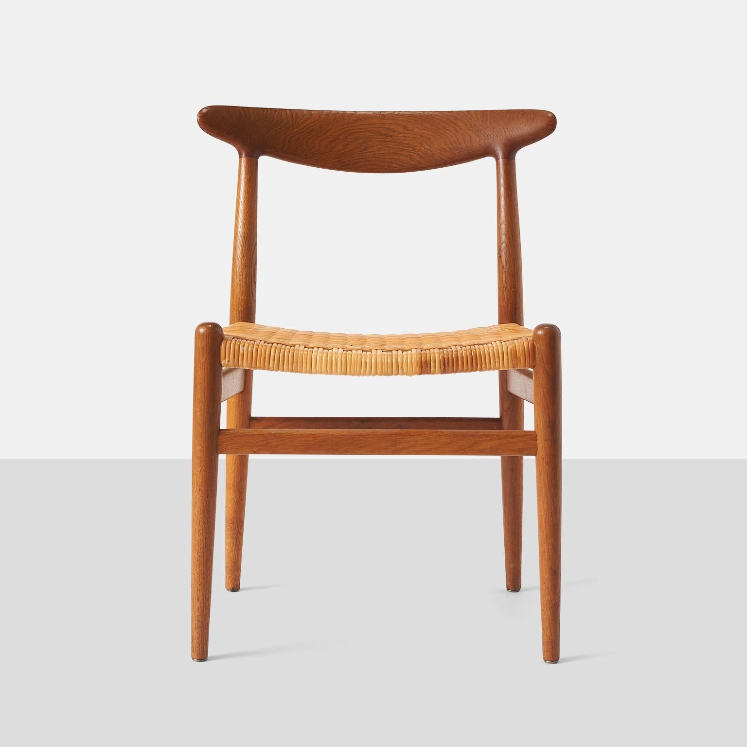Scandinavian Modern Set of Five Hans J Wegner W2 Chairs For Sale