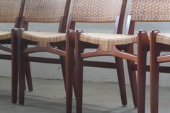Chaises de salle à manger Hans J. Wegner en teck Modèle CH-31 par Carl Hansen & Søn