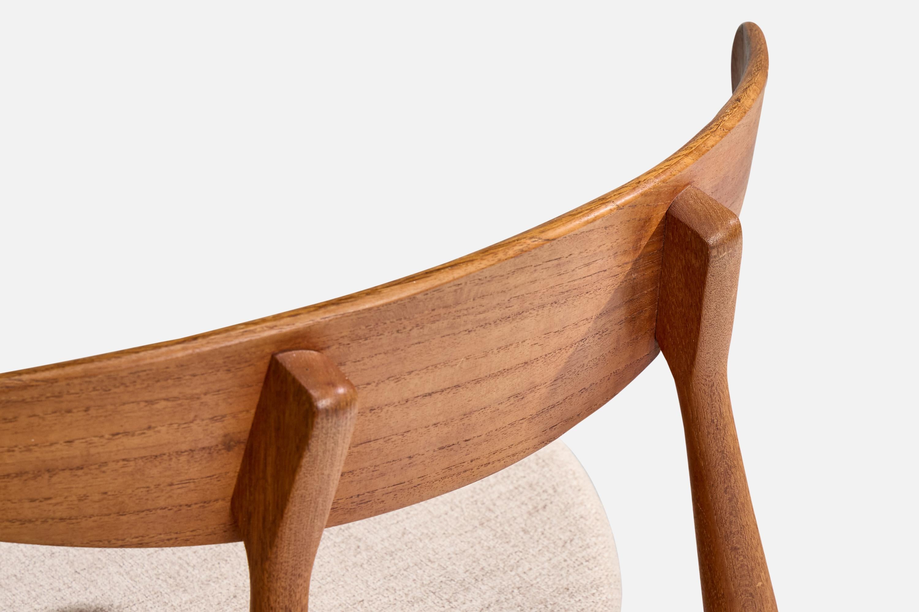 Hans J. Wegner, Esszimmerstühle, Eiche, Teak, Stoff, Dänemark, 1960er Jahre im Angebot 7