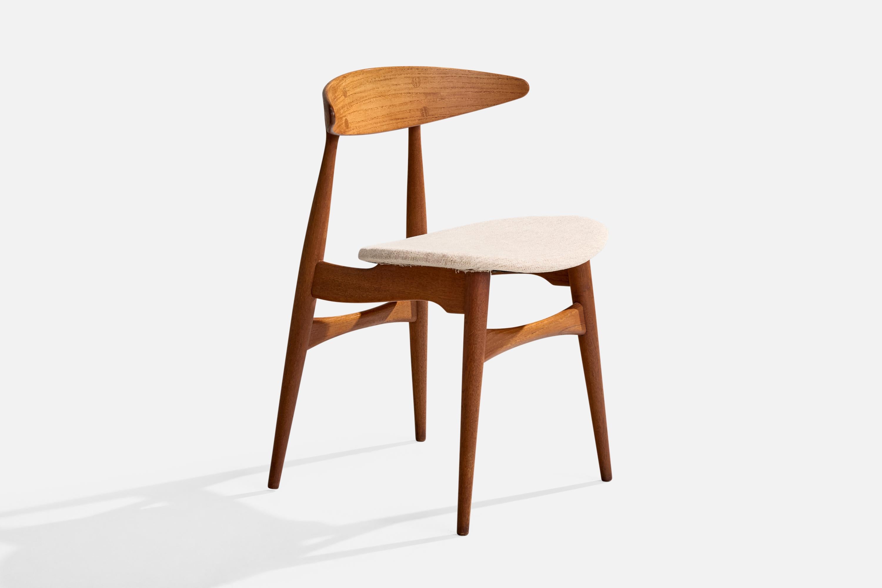 Hans J. Wegner, Esszimmerstühle, Eiche, Teak, Stoff, Dänemark, 1960er Jahre im Angebot 2