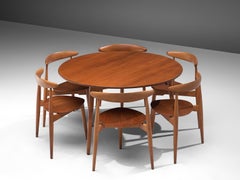 Juego de comedor Hans J. Wegner con seis sillas Heart