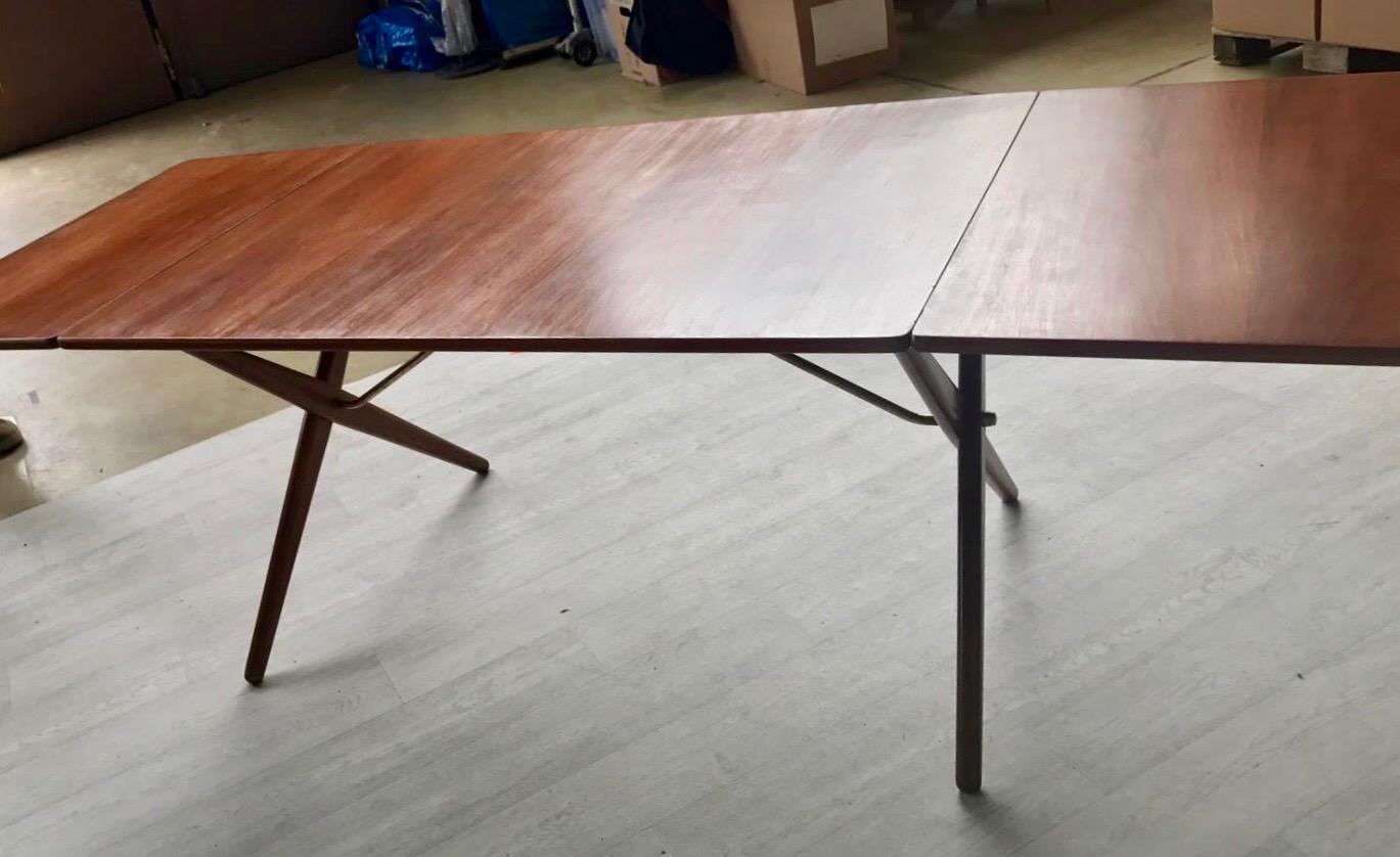 Hans J. Wegner Dining Table, Model AT304, Teak and Oak Foldable 4