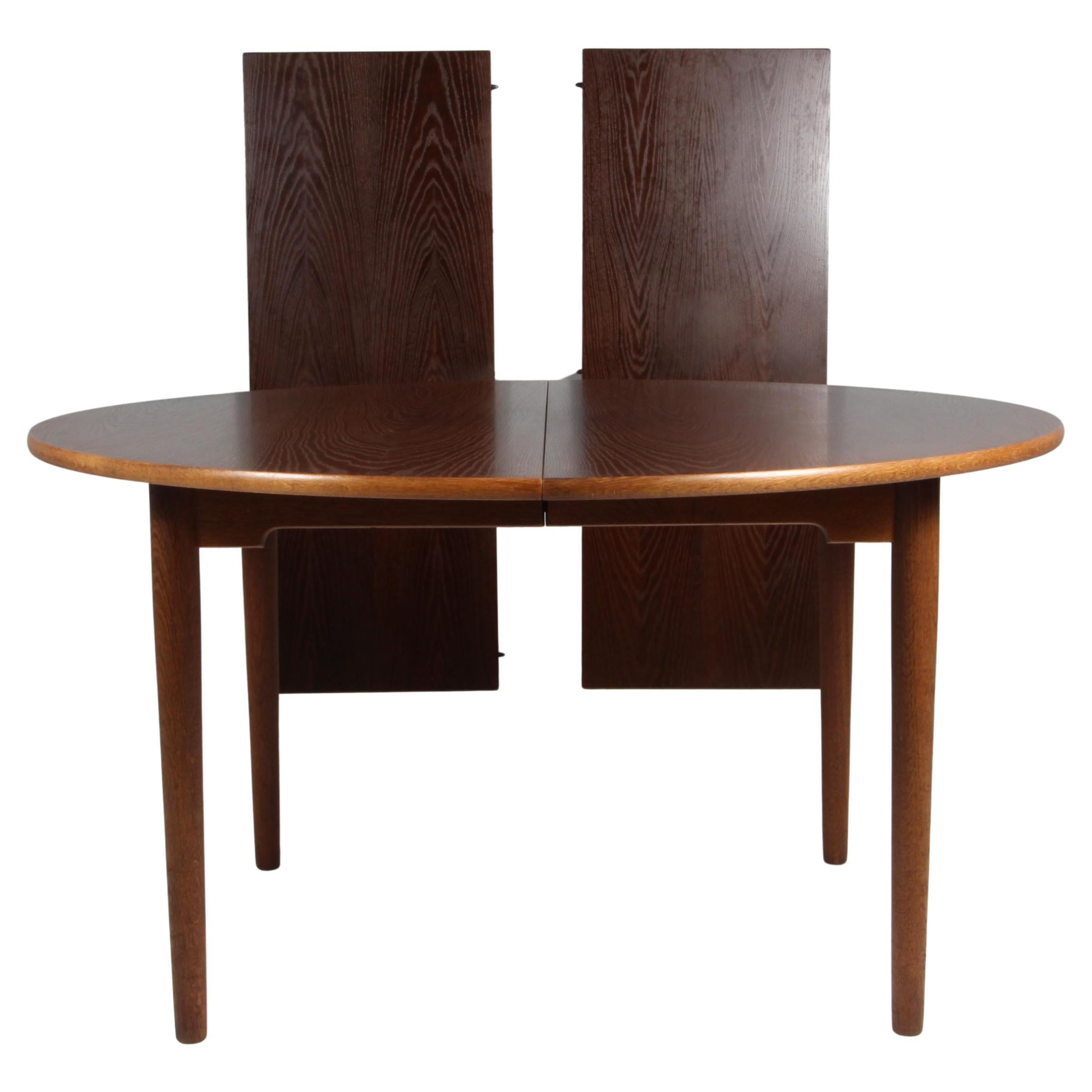 Teak and Oak Extension Dining Table by Hans J. Wegner For Sale at 1stDibs