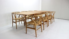 Hans J. Wegner Dinning Room Set- 8 Of Wishbone CH24 Chairs & Dining Table AT-312