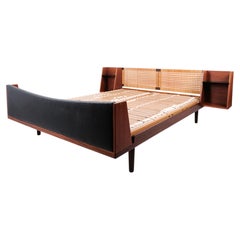 Hans J. Wegner Double Bed Model GE 701 in Teak with Cane Weaving for Getama 1950