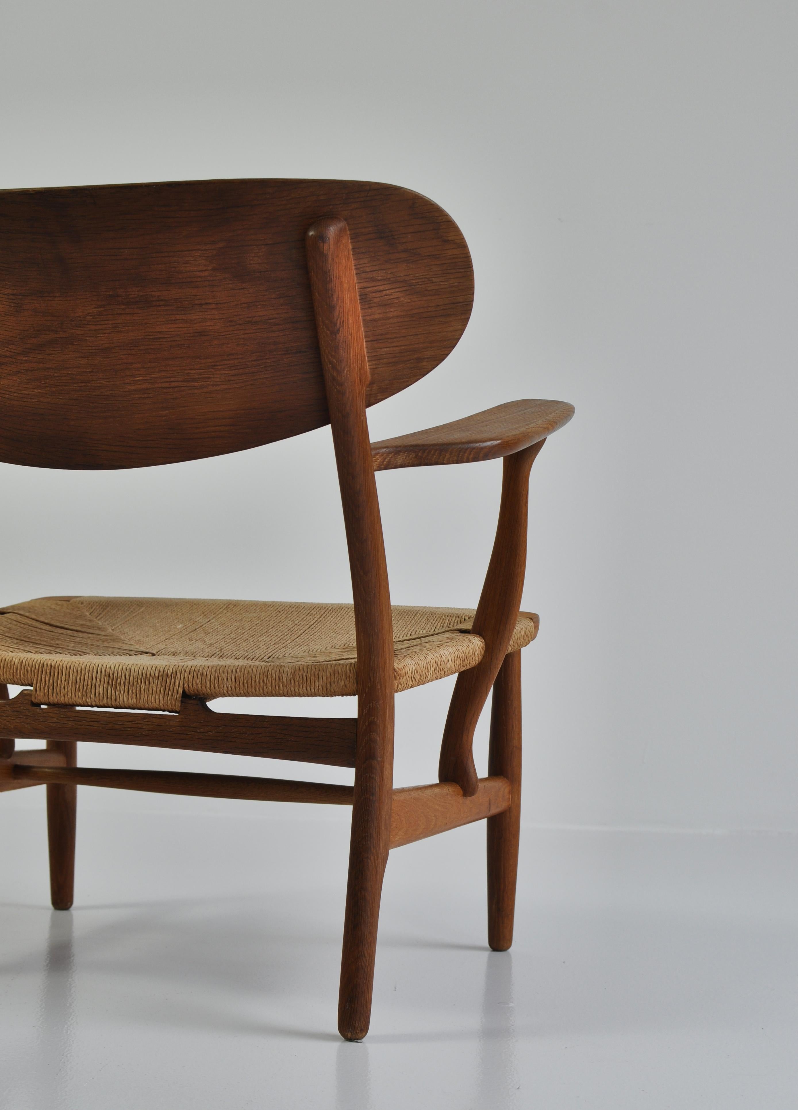 Hans J. Wegner Early Production Danish Modern Chair Model CH22