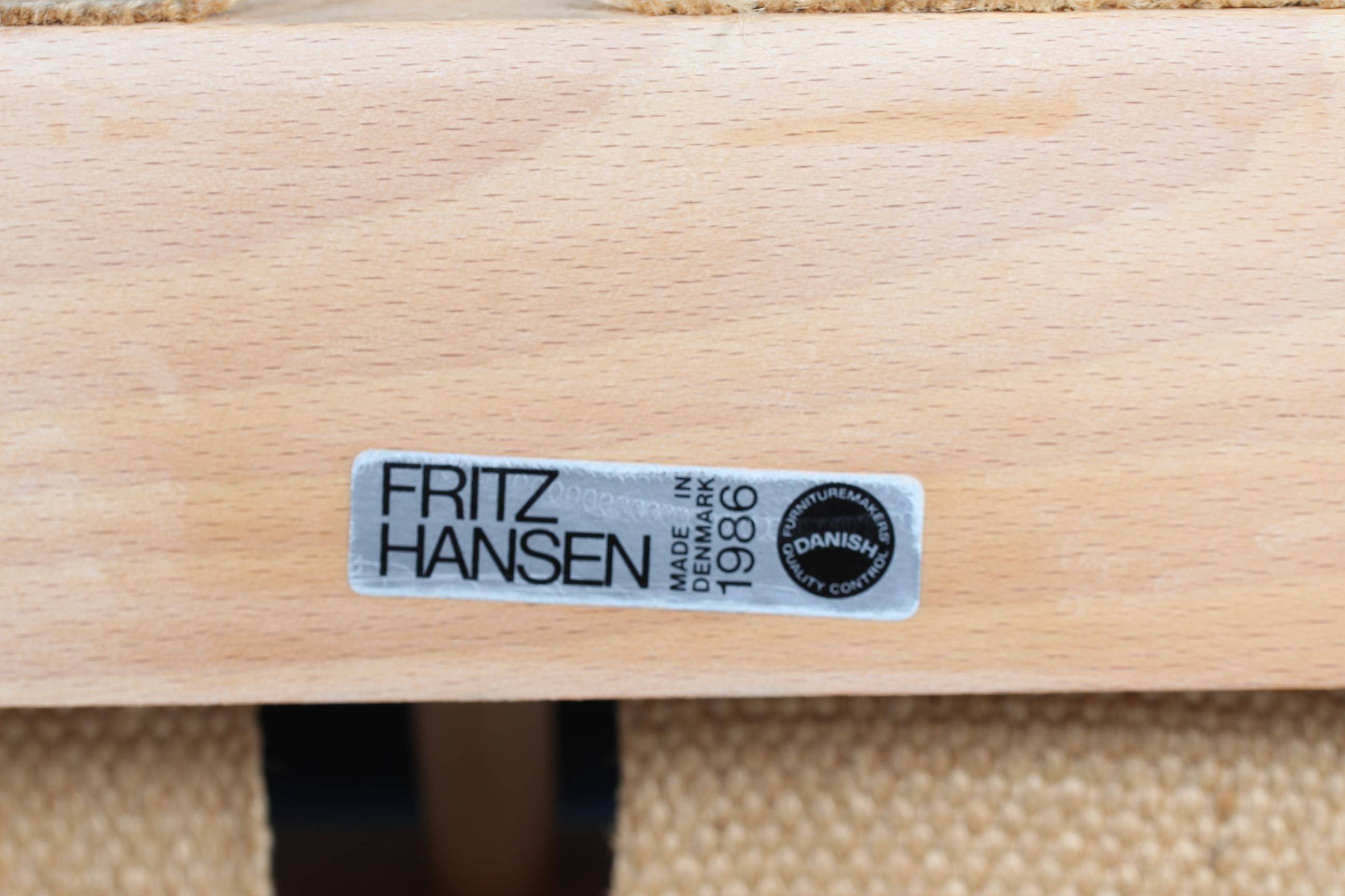 Woven Hans J. Wegner Easy Chair No 1788 of Beech by Fritz Hansen with Kvadrat Fabric