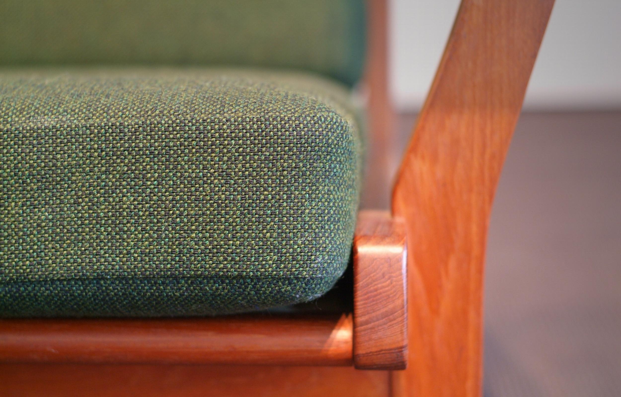 20th Century Hans J. Wegner Easy Highback Chair Mod GETAMA 330 Original Fabric Teak