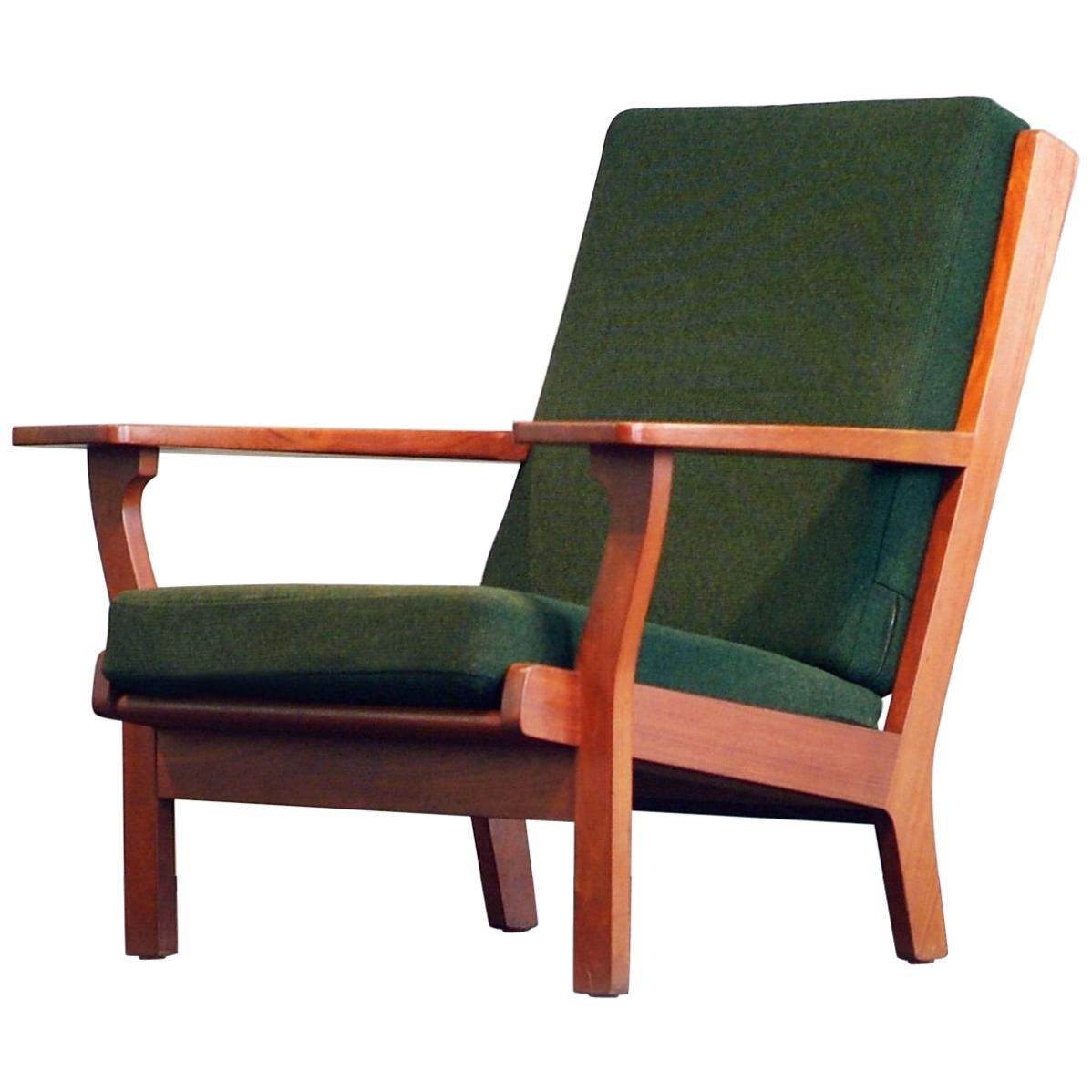 Hans J. Wegner Easy Highback Chair Mod GETAMA 330 Original Fabric Teak