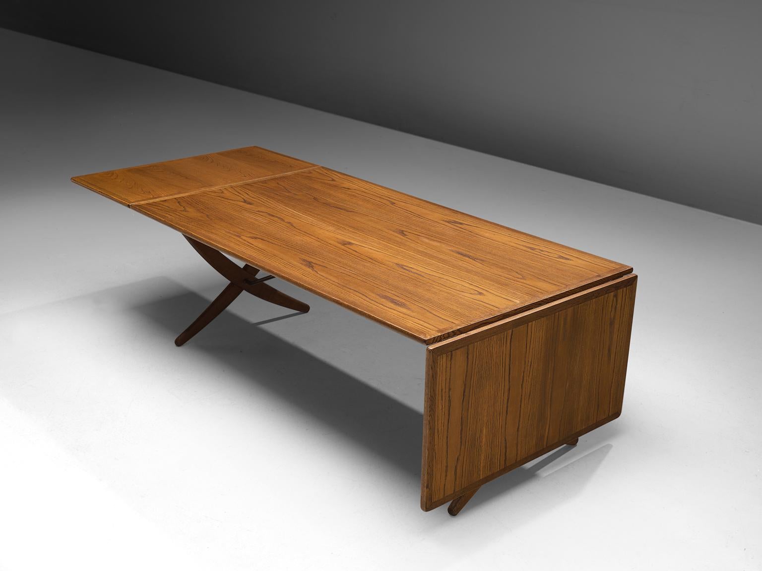 Danish Hans J. Wegner Extremely Large AT304 Drop-Leaf Table