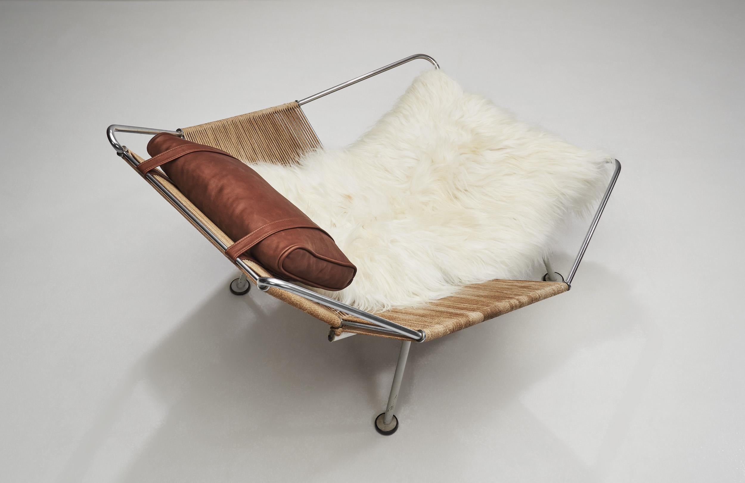 Hans J. Wegner Flaggen-Hofstuhl „Modell GE-225“ für Getama, Dänemark 1950er Jahre (Metall)