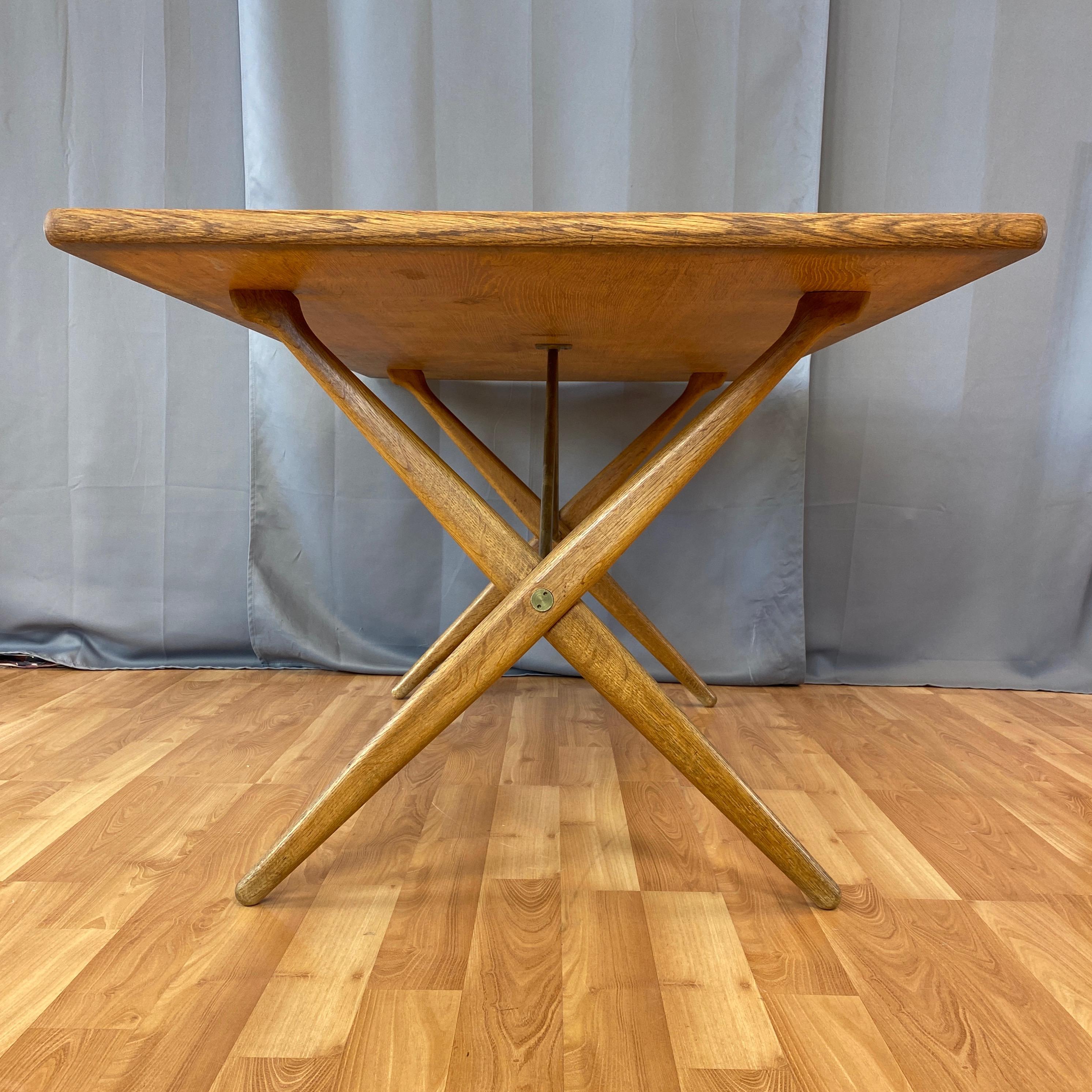 Hans J. Wegner for Andreas Tuck AT-303 Cross-Leg Dining Table in Oak, 1955 4