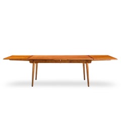 Hans J. Wegner for Andreas Tuck AT-312 Danish Teak, Oak Hidden Leaf Dining Table