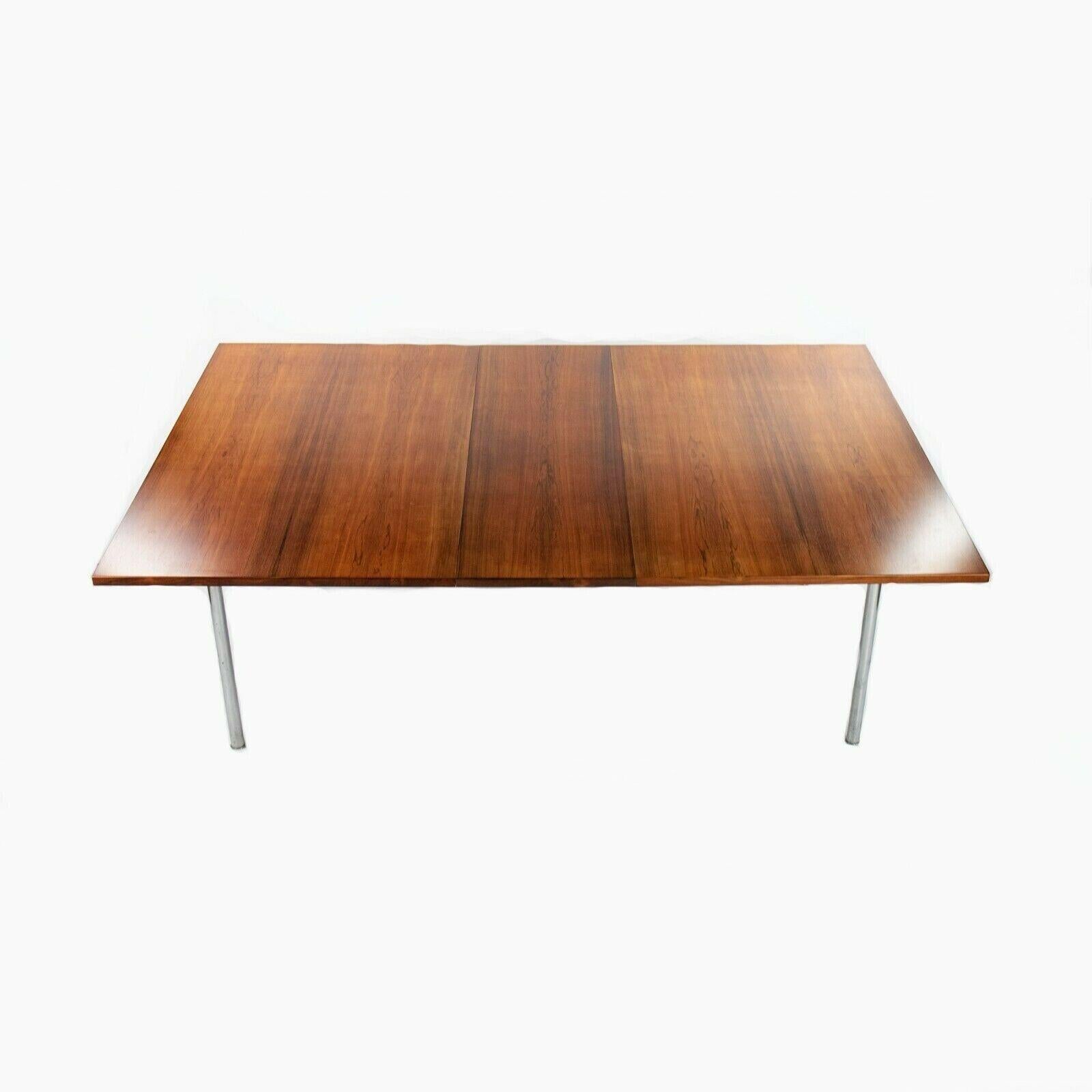 Modern Hans J. Wegner for Andreas Tuck Model AT321 Dining Table in Rosewood and Chrome For Sale