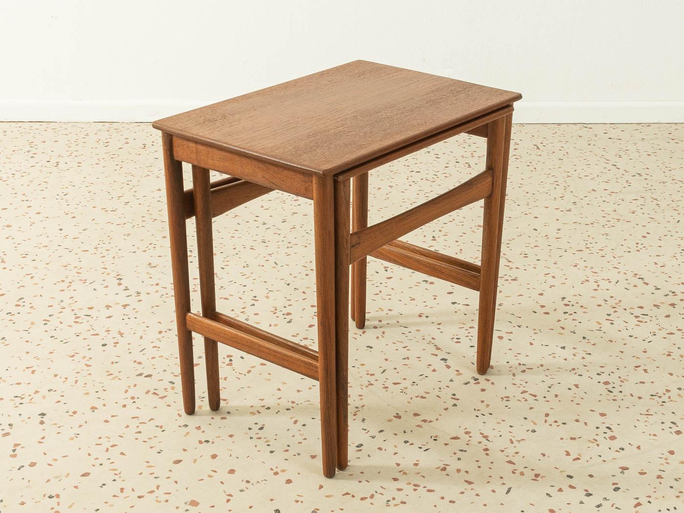 Mid-Century Modern Hans J. Wegner for Andreas Tuck Nesting Tables, 1960s, Denmark For Sale