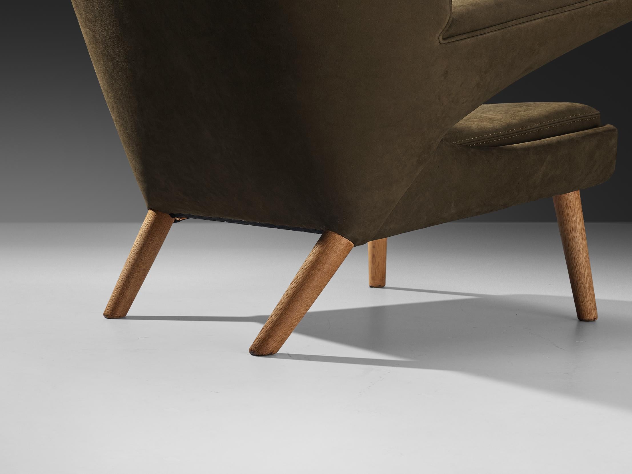 Hans J. Wegner for A.P. Stolen ‘New Papa Bear’ Easy Chair in Nubuck Leather For Sale 4