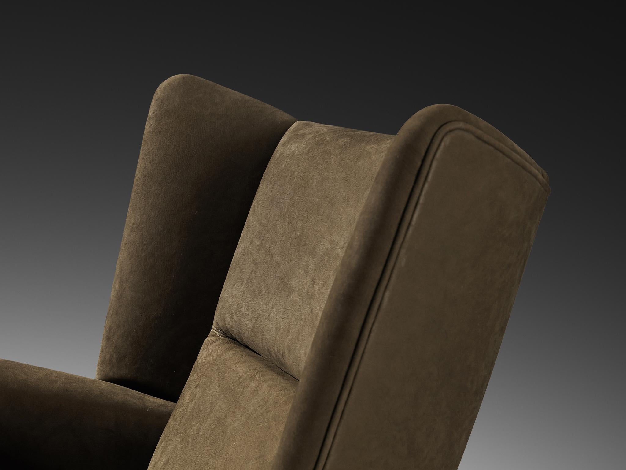 Hans J. Wegner for A.P. Stolen ‘New Papa Bear’ Easy Chair in Nubuck Leather For Sale 6