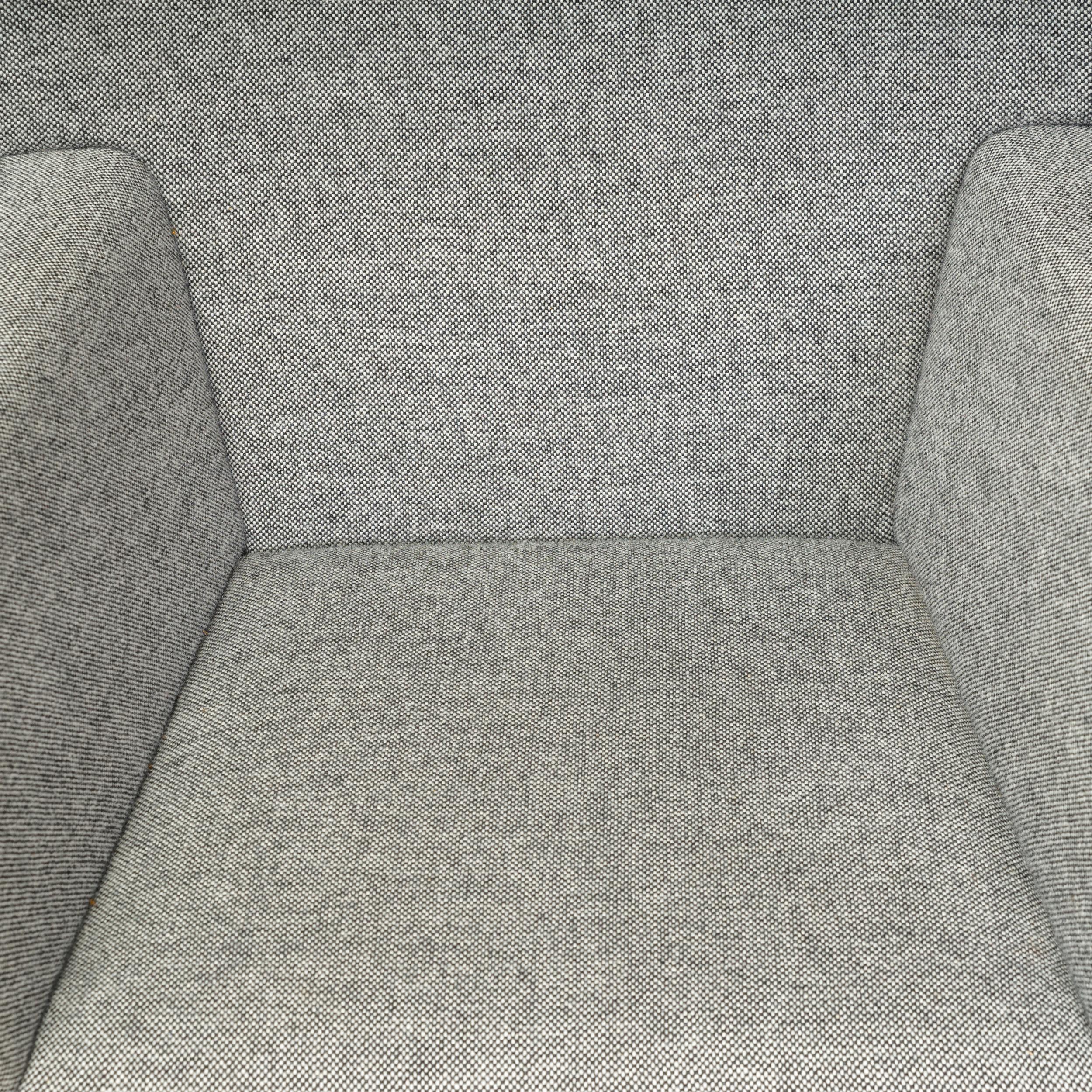 Hans J. Wegner for Carl Hansen Grey Fabric  CH445 Wing Chair, Set of 2 1