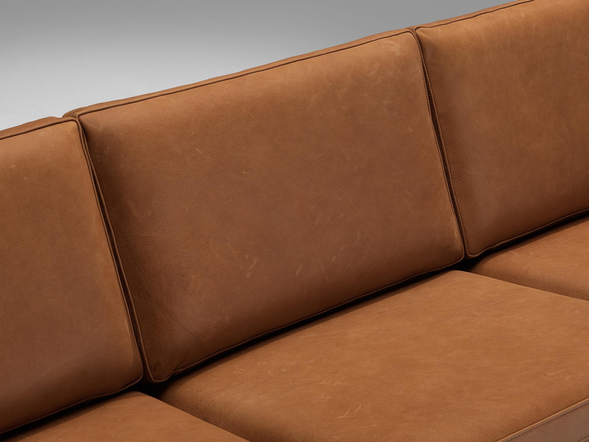 Fin du 20e siècle Hans J. Wegner pour Carl Hansen & Søn Canapé en cuir cognac en vente