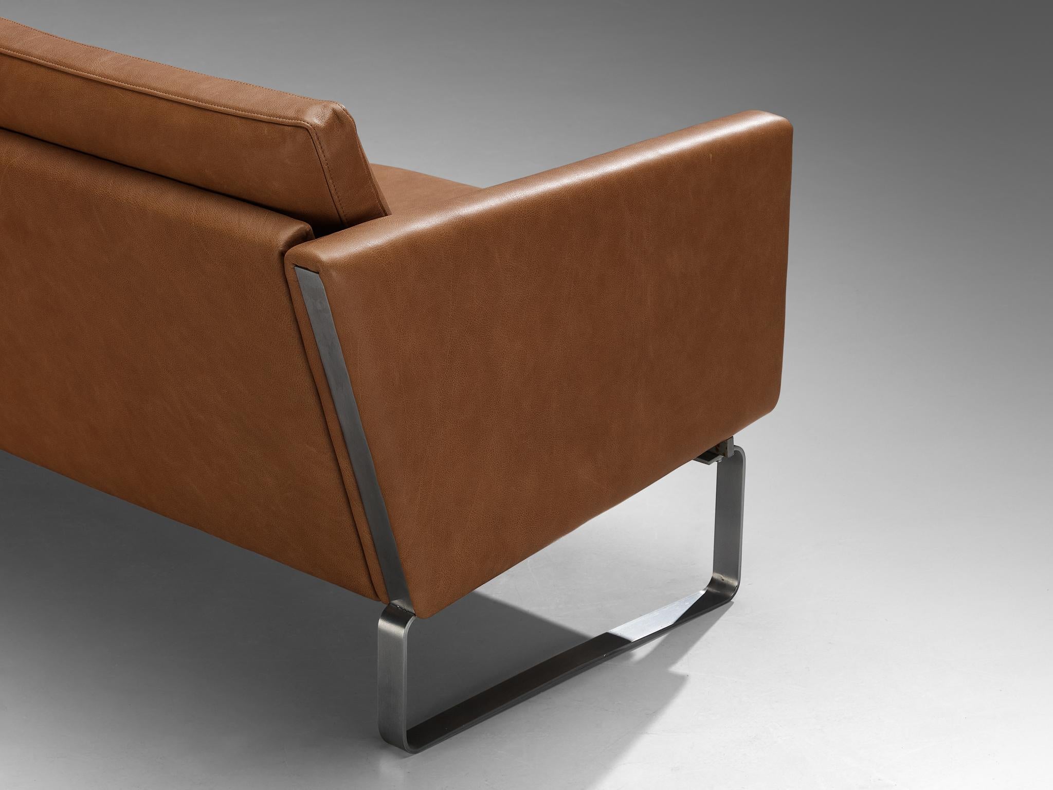 Hans J. Wegner pour Carl Hansen & Søn Canapé en cuir cognac en vente 1