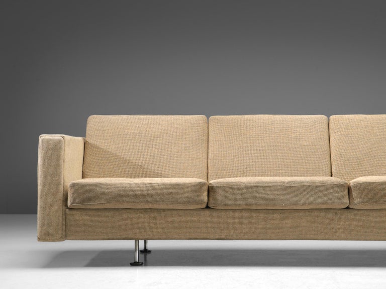 Late 20th Century Hans J. Wegner for Getama 'Century 2000' Four-Seat Sofa in Beige Fabric For Sale