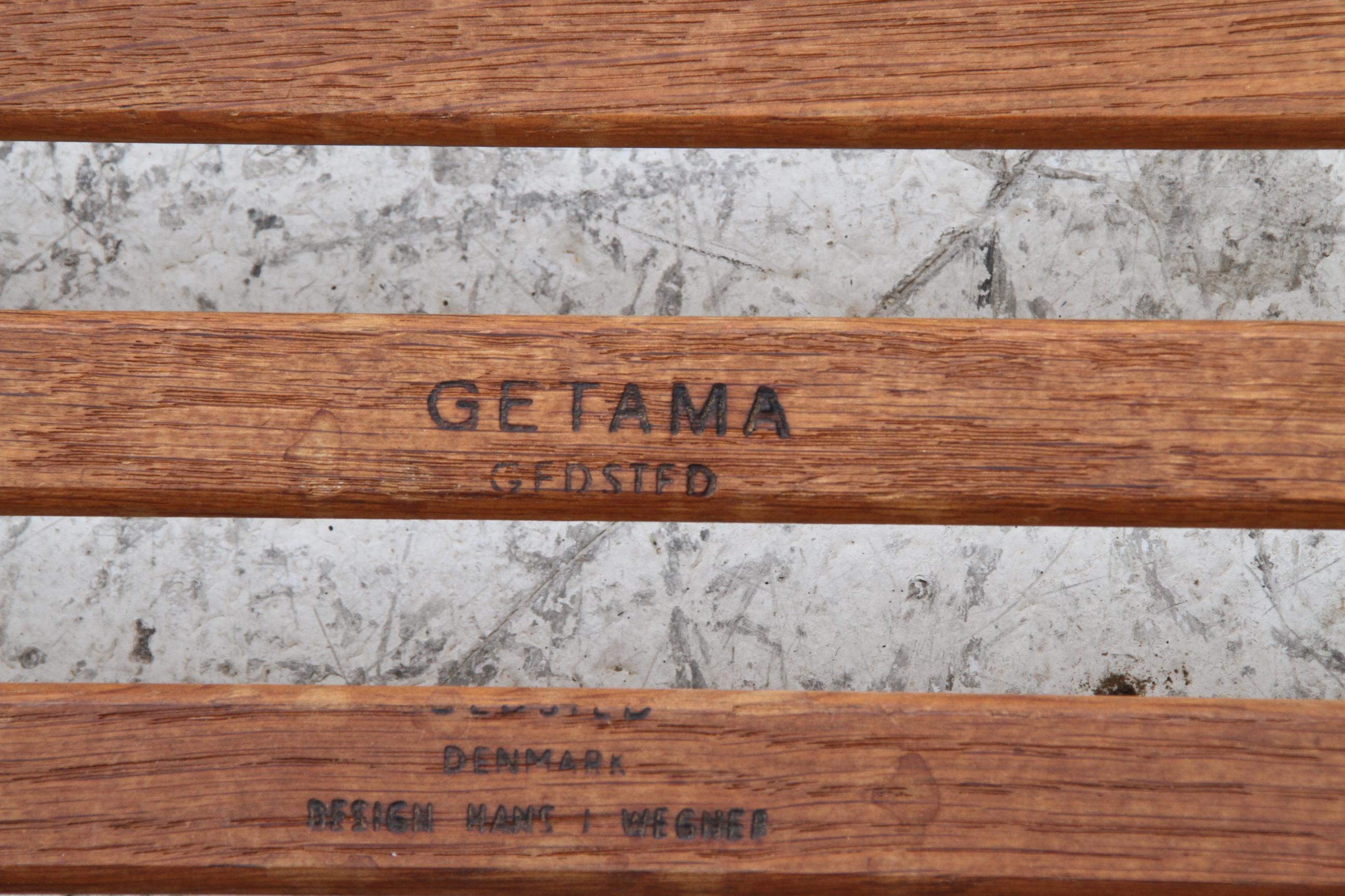 Hans J. Wegner for Getama 'Cigar' Stool in Solid Oak with Orange Cushion For Sale 6
