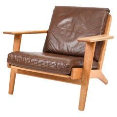 Hans J. Wegner for GETAMA GE 290 Oak Lounge Chair, 1950's