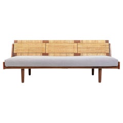 Retro Hans J. Wegner for GETAMA Sofa Daybed Model GE7 in Teak and Cane 1950s