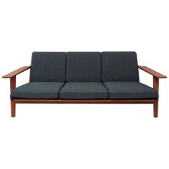 Hans J. Wegner for Getama Three-Seat Sofa in Teak, 1960s